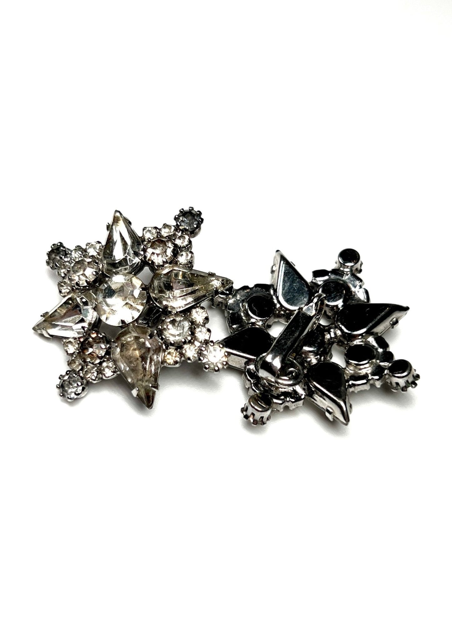 Octagram Star Light Grey Rhinestone Earrings - Georgie's NYC - Earrings