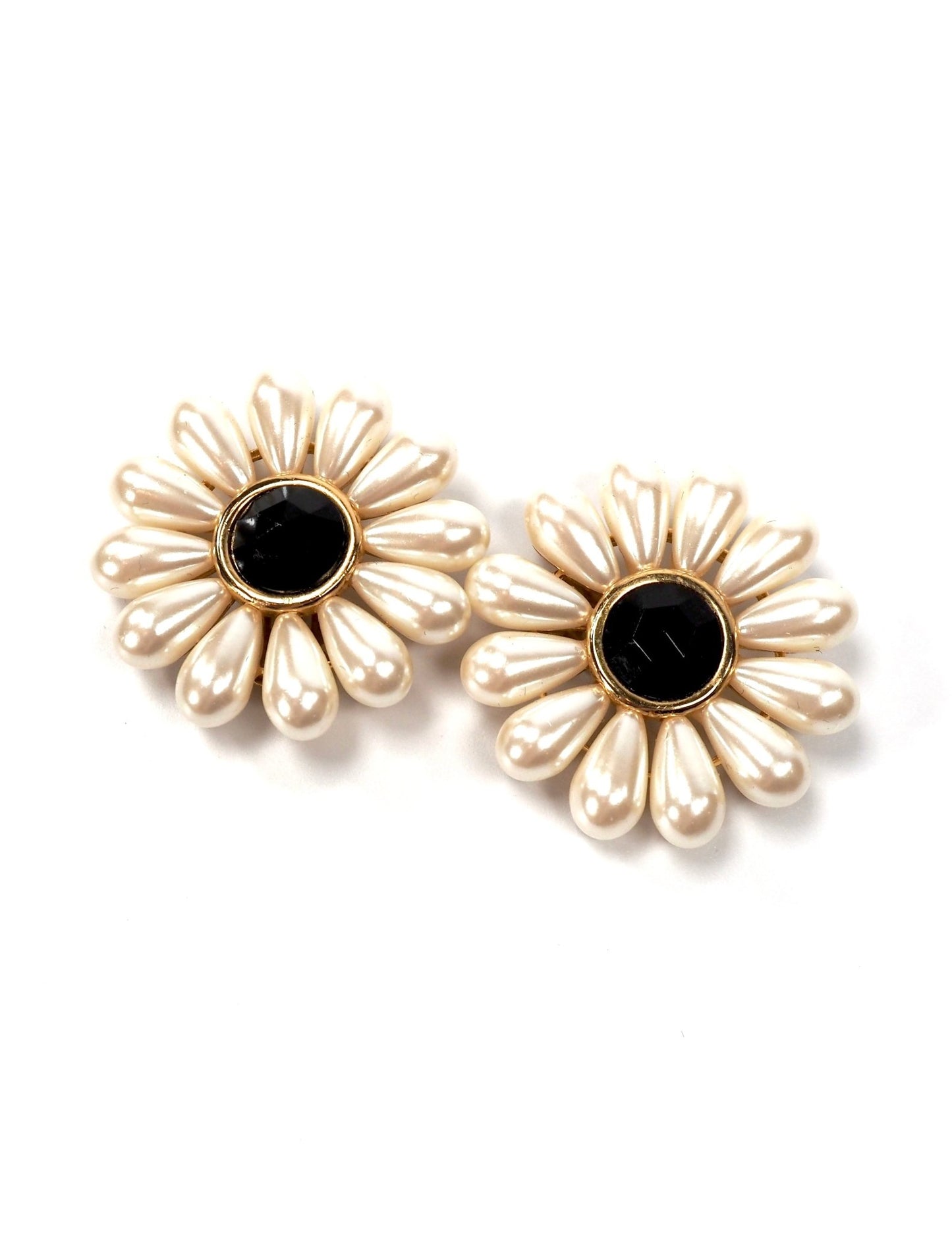 Oversized Faux Pearl Flower Earrings - Georgie's NYC - Earrings