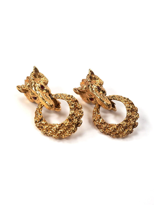 Richelieu Wolverine Textured Gold Hoop Earrings - Georgie's NYC - Earrings