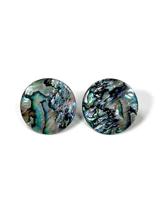 Round Abalone Shell Earrings - Georgie's NYC - Earrings