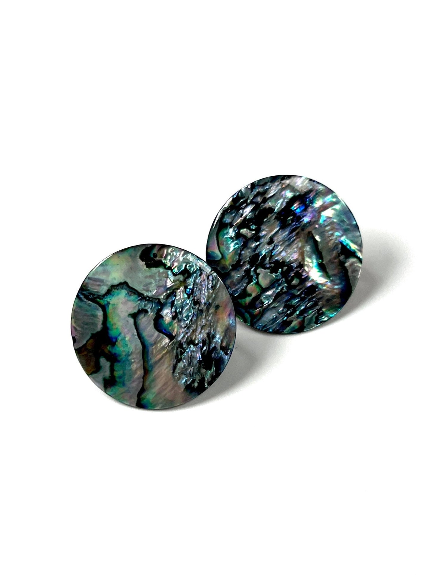 Round Abalone Shell Earrings - Georgie's NYC - Earrings