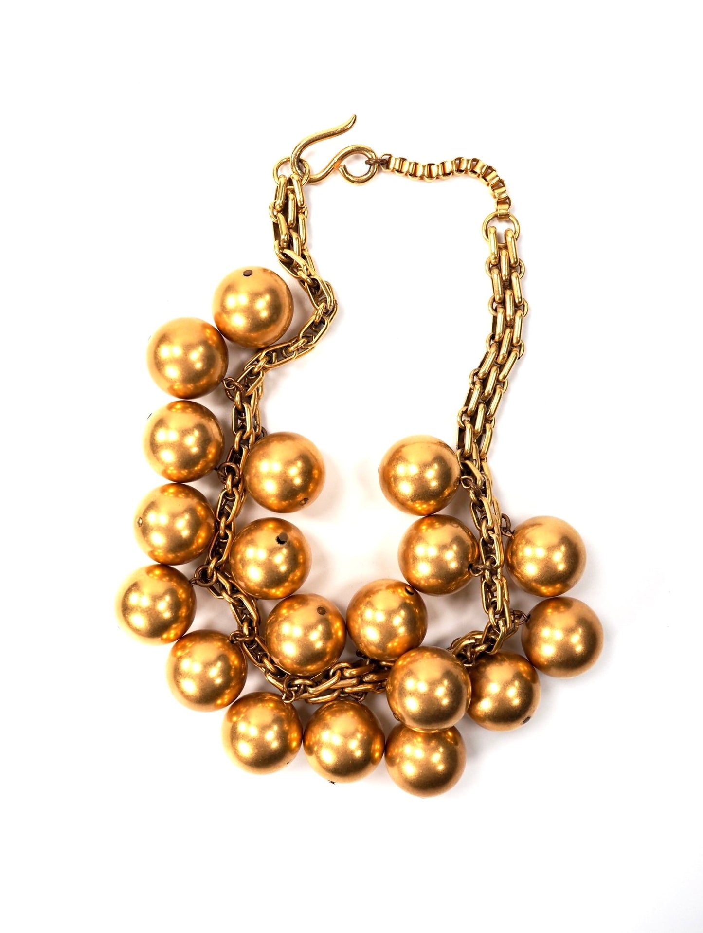 Satin Gold Heavy Sphere Choker Necklace - Georgie's NYC - Necklaces
