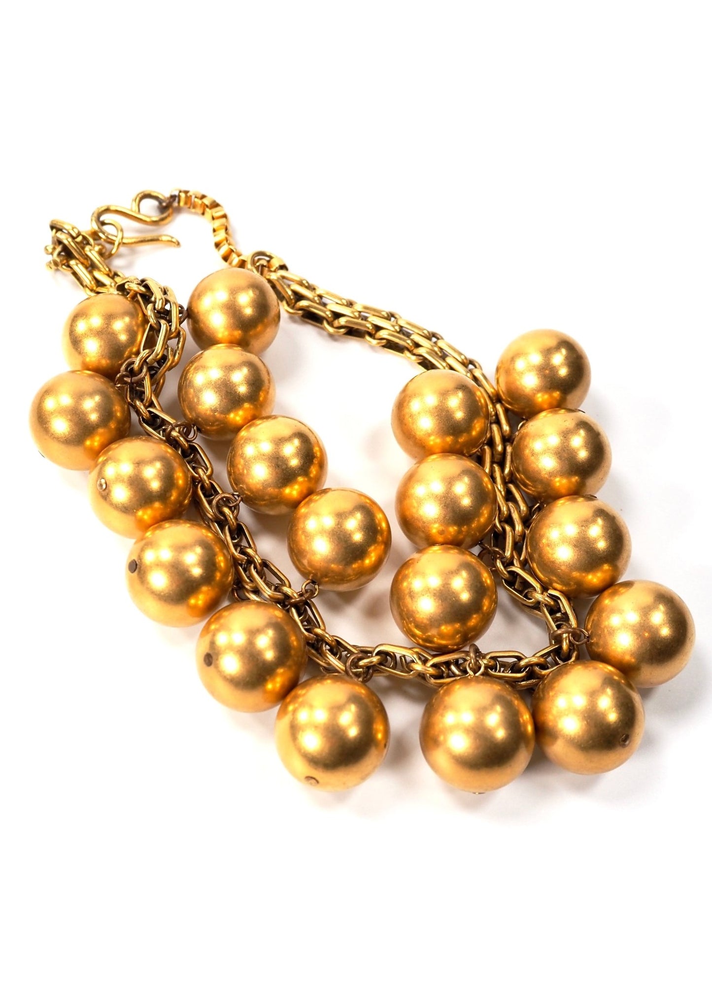 Satin Gold Heavy Sphere Choker Necklace - Georgie's NYC - Necklaces