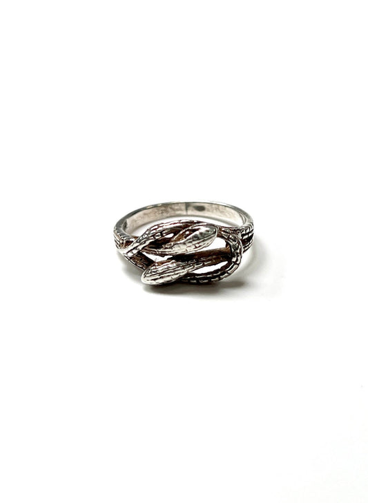 Sterling Silver Double Snake Lovers Knot Ring - Georgie's NYC - Rings