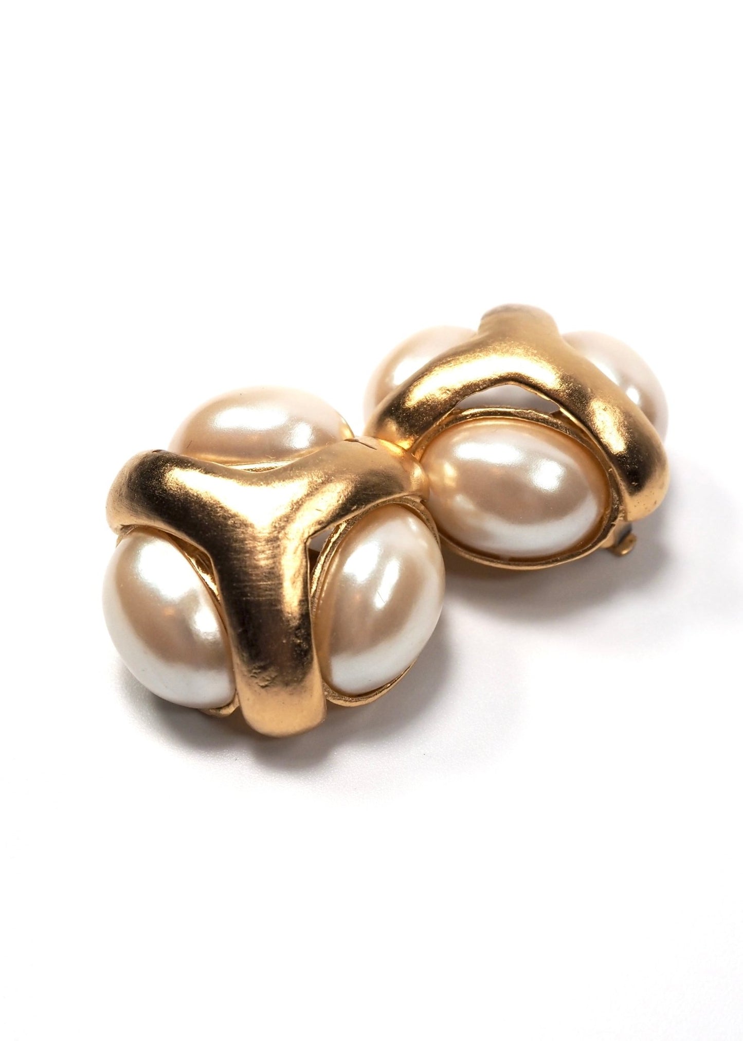 Tercet Gold and Pearl Earrings - Georgie's NYC - Earrings