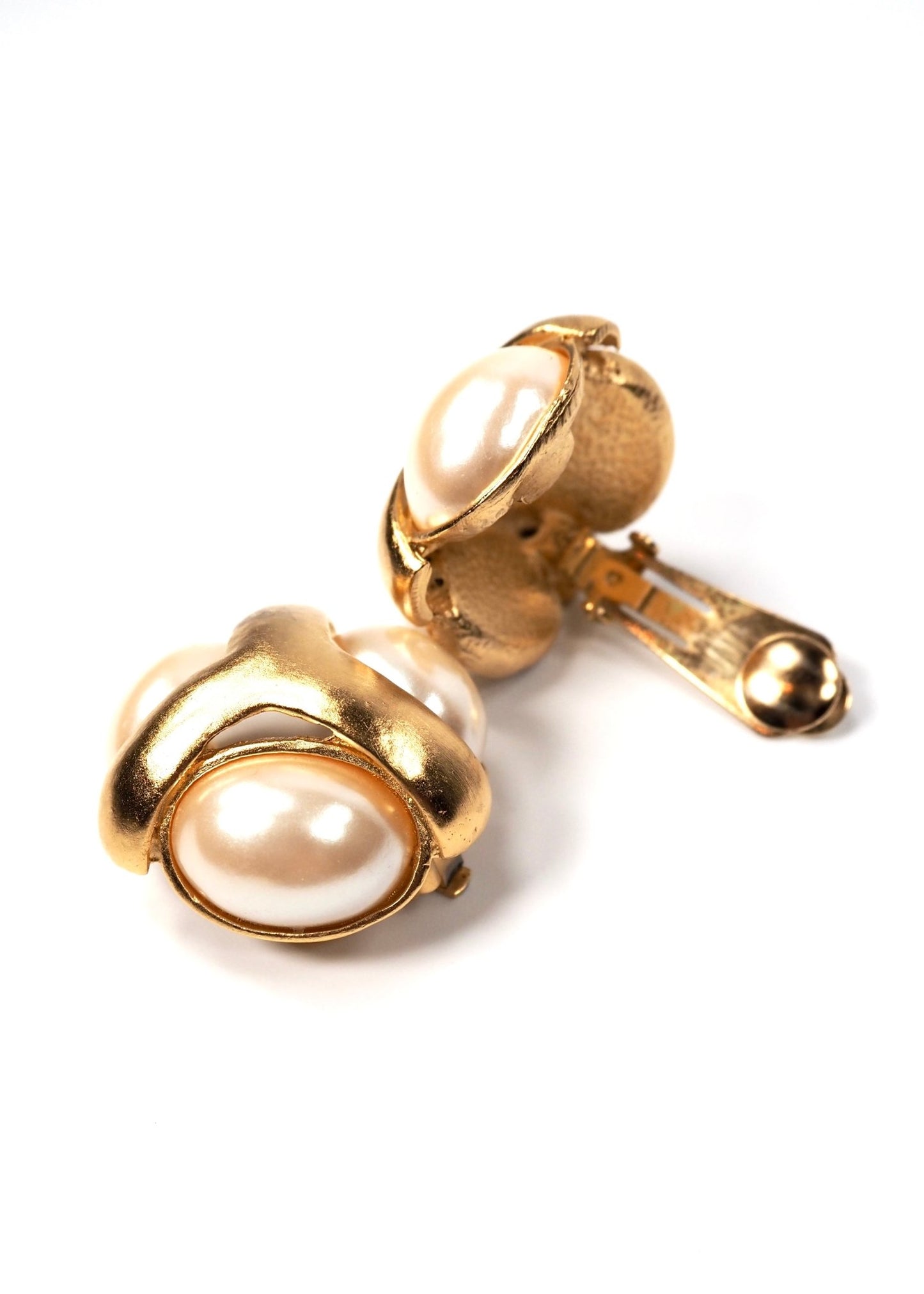 Tercet Gold and Pearl Earrings - Georgie's NYC - Earrings