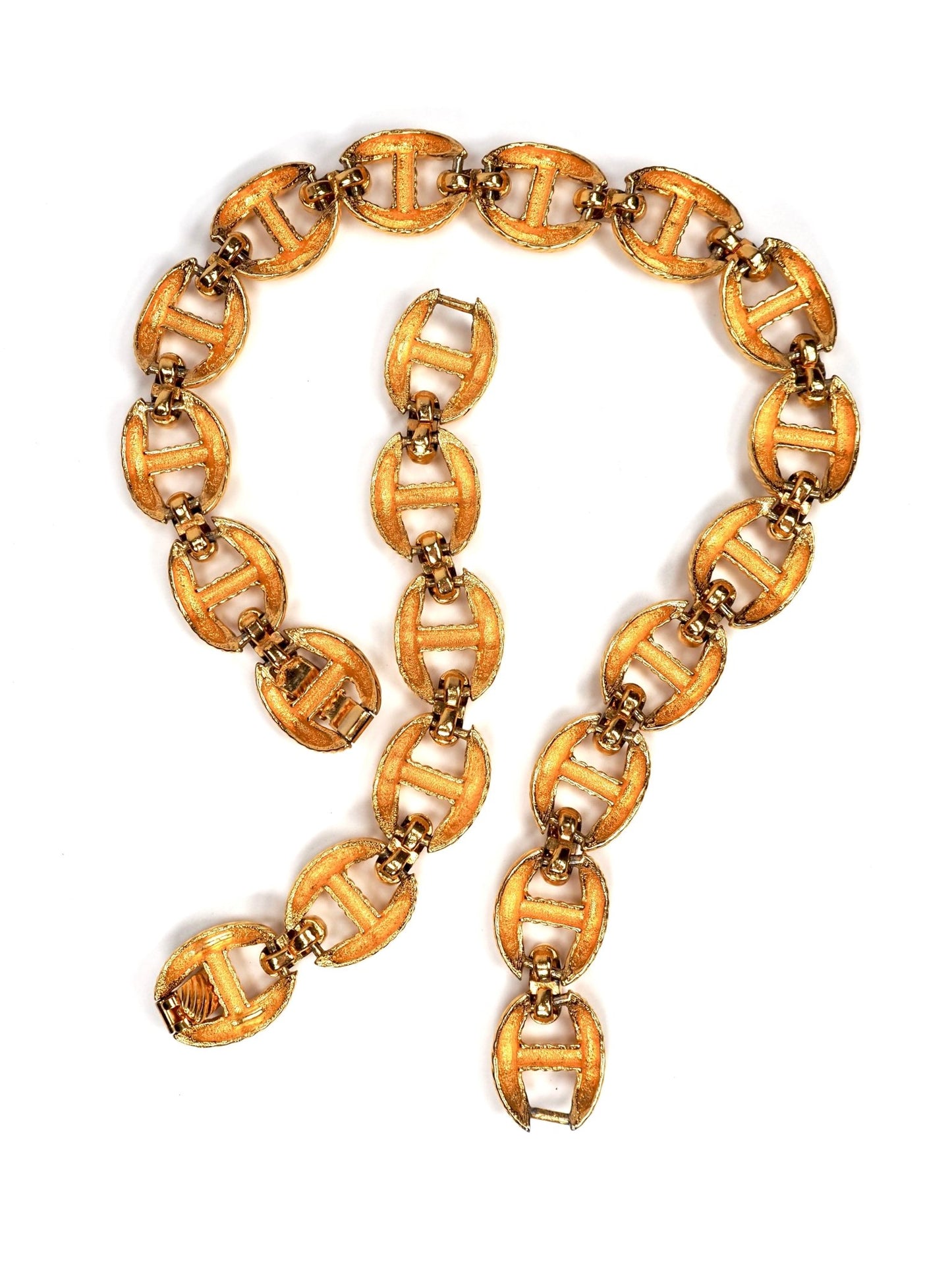 Textured Chunky Gold Anchor Chain Convertible Necklace and Bracelet Set - Georgie's NYC - Necklaces