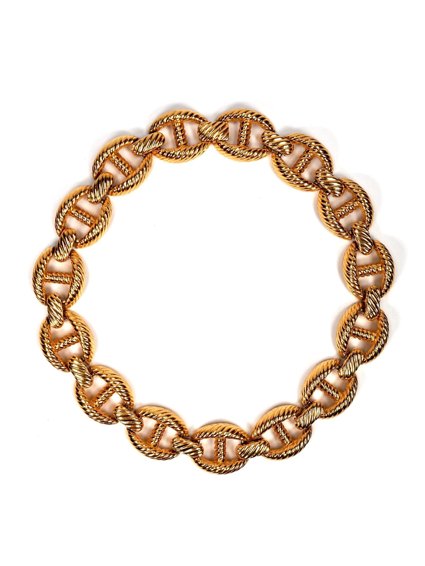 Textured Chunky Gold Anchor Chain Convertible Necklace and Bracelet Set - Georgie's NYC - Necklaces