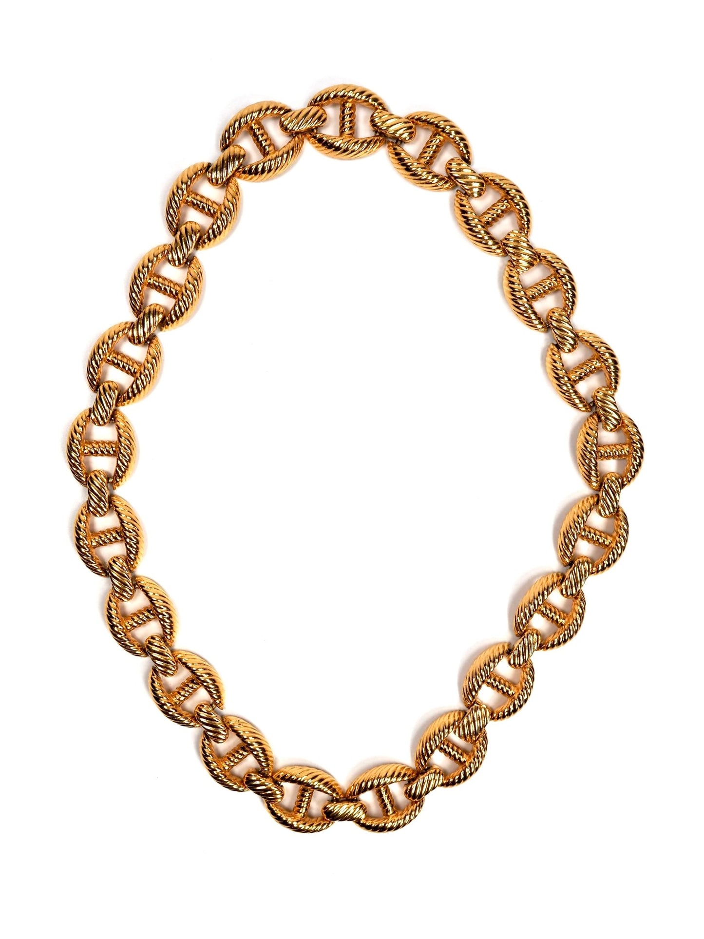 Textured Chunky Gold Anchor Chain Convertible Necklace and Bracelet Set - Georgie's NYC - Necklaces