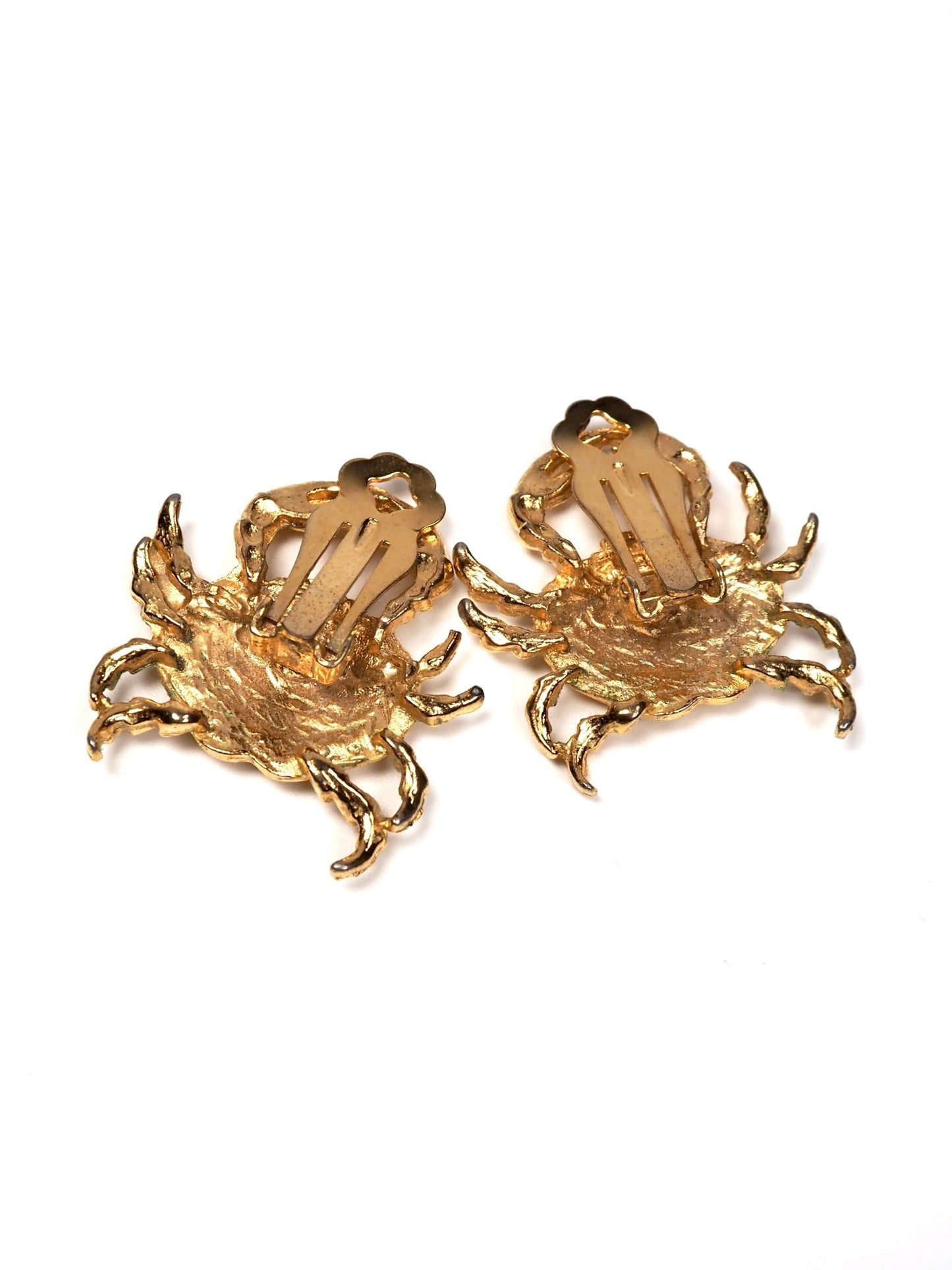 Textured Gold Zodiac Cancer Crab Earrings - Georgie's NYC - Earrings