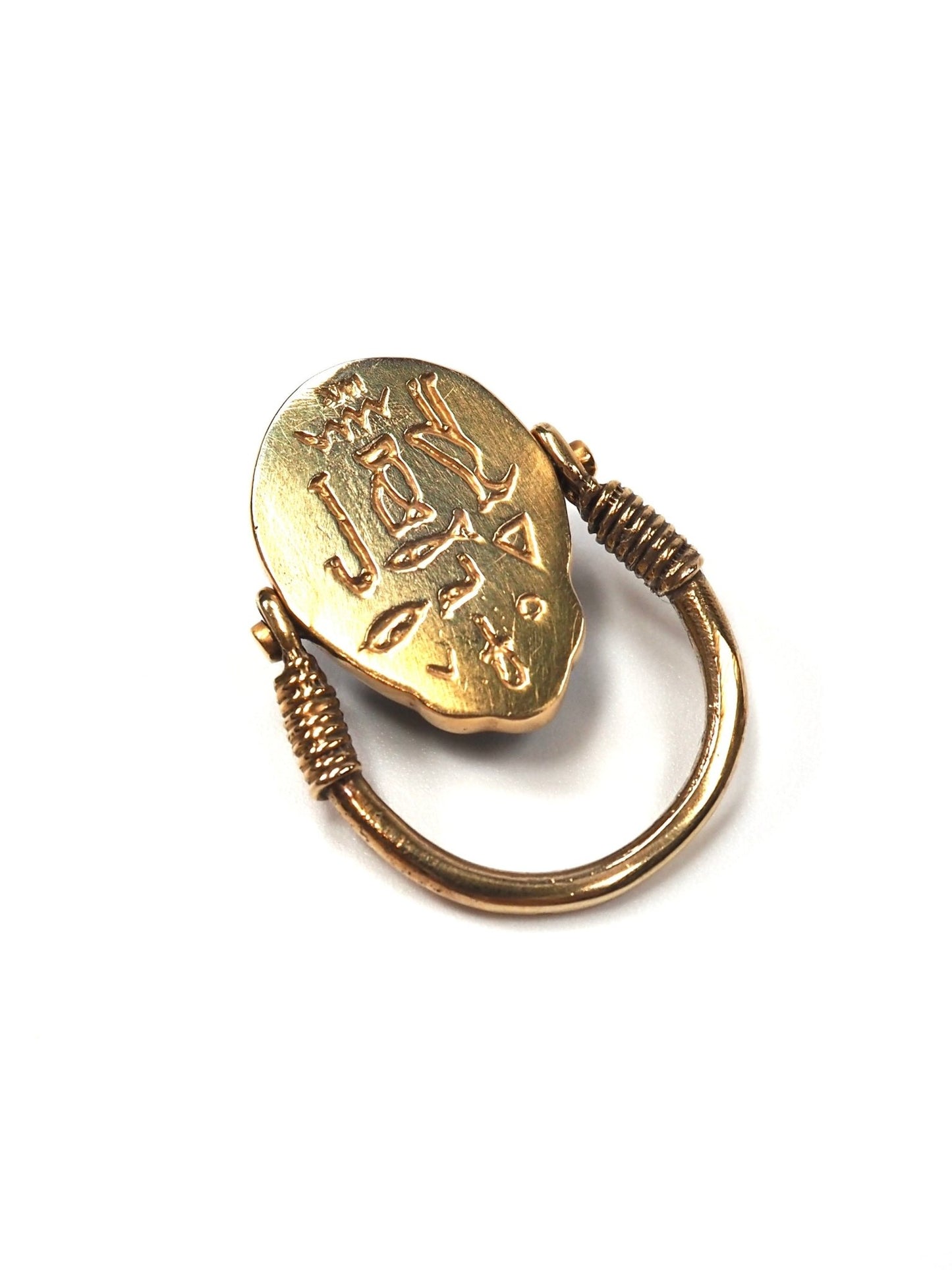 Tiffany & Co. Favrile Glass Scarab 14K Gold Ring - Georgie's NYC - Rings