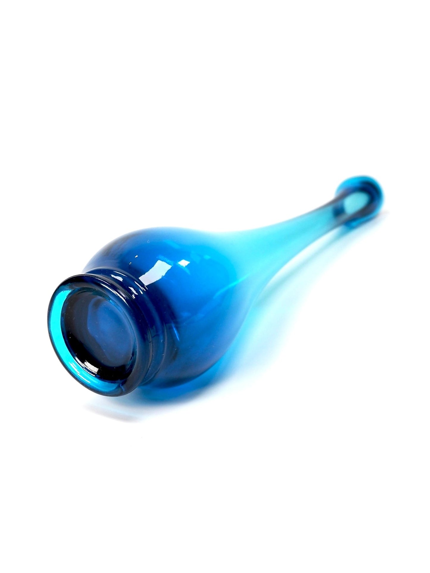 Viking Blue Epic Bud Glass Swung Vase - Georgie's NYC - Vases