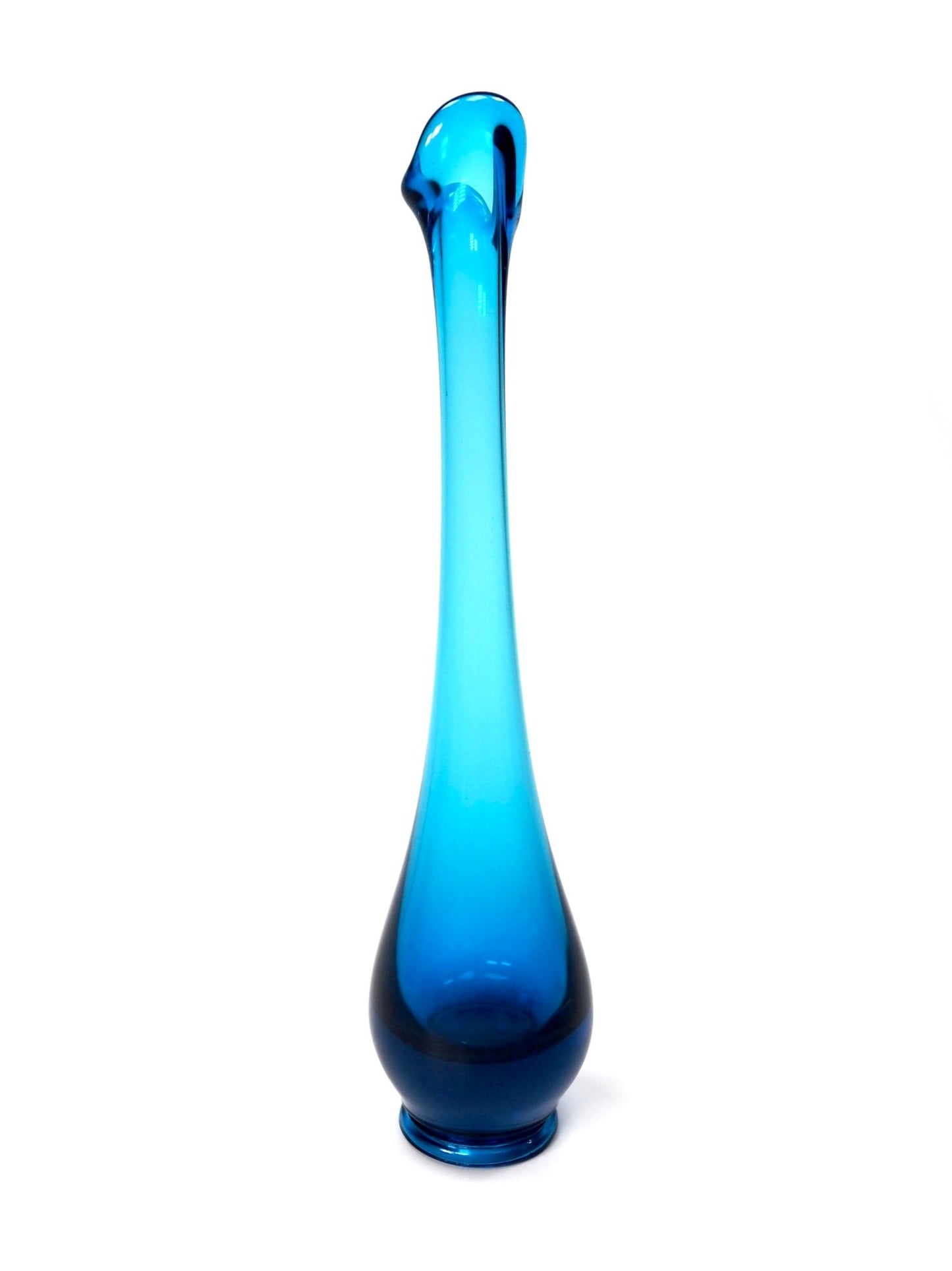 Viking Blue Epic Bud Glass Swung Vase - Georgie's NYC - Vases