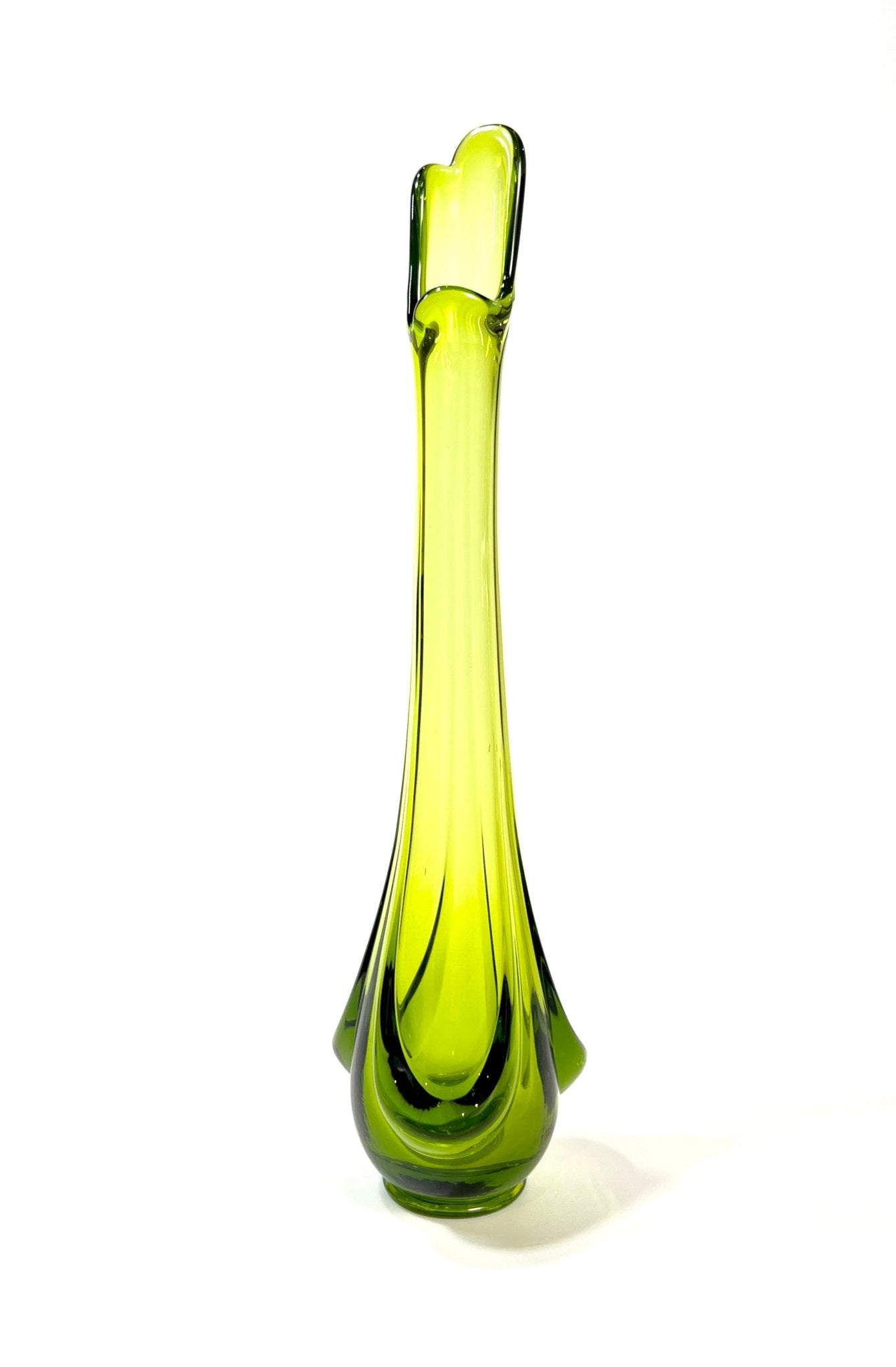 Viking Green Drape Glass Swung Vase - Georgie's NYC - Vases