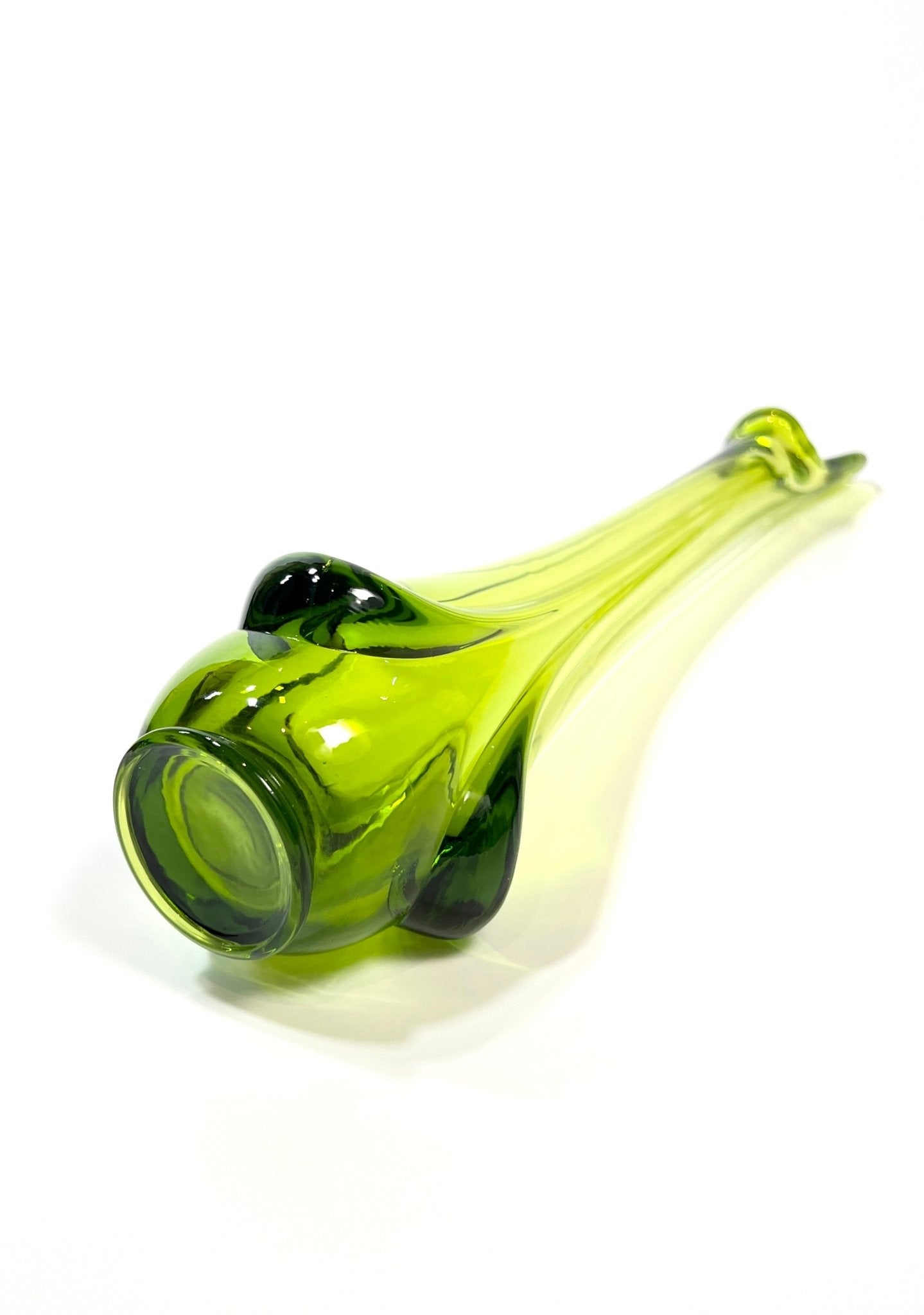 Viking Green Drape Glass Swung Vase - Georgie's NYC - Vases