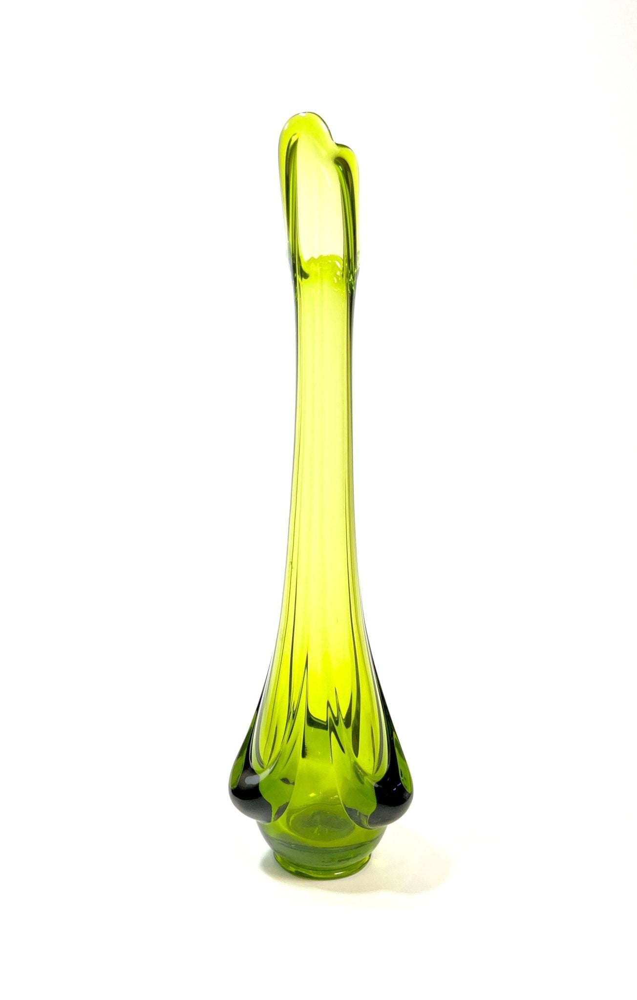 Viking Green Drape Glass Swung Vase - Georgie's NYC - Vases