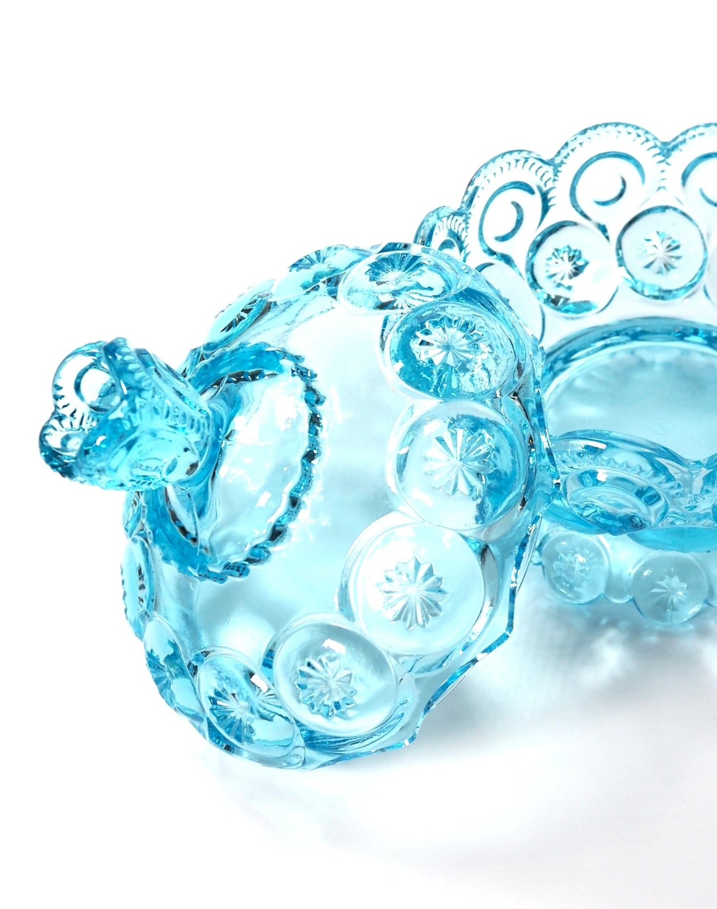 Westmoreland Light Blue Moon and Star Covered Candy Dish - Georgie's NYC - Decorative Bowls