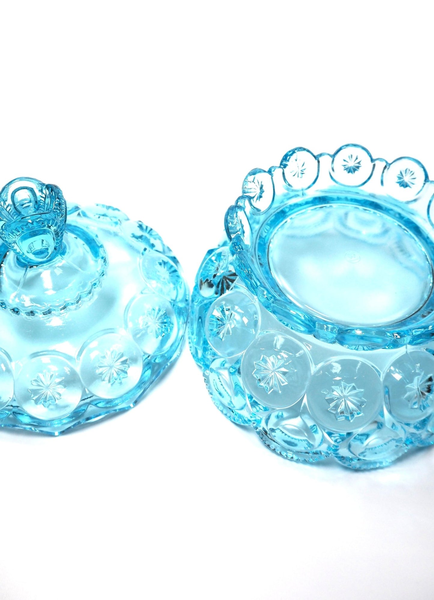Westmoreland Light Blue Moon and Star Covered Candy Dish - Georgie's NYC - Decorative Bowls