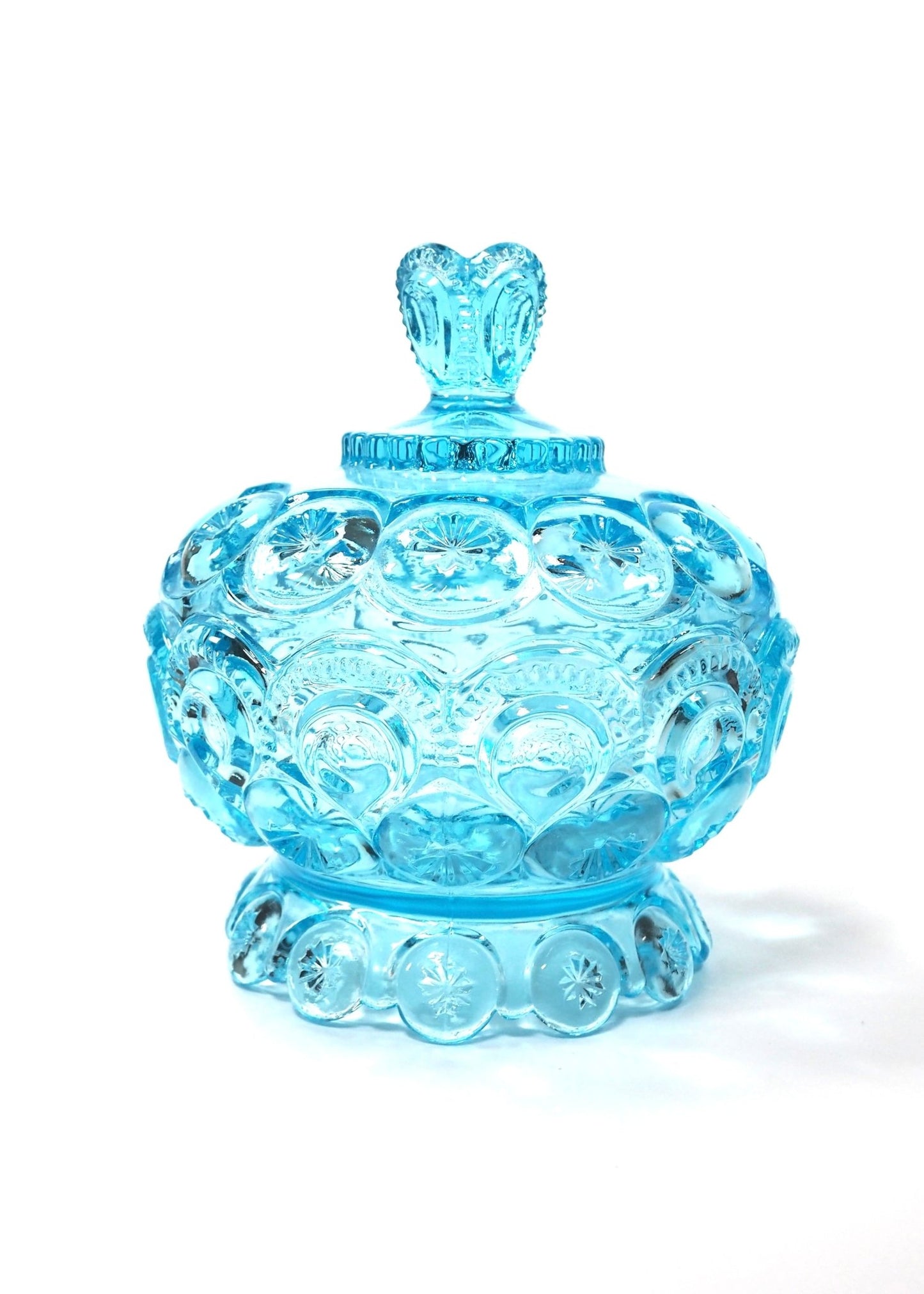 Westmoreland Light Blue Moon and Star Covered Candy Dish - Georgie's NYC - Decorative Bowls