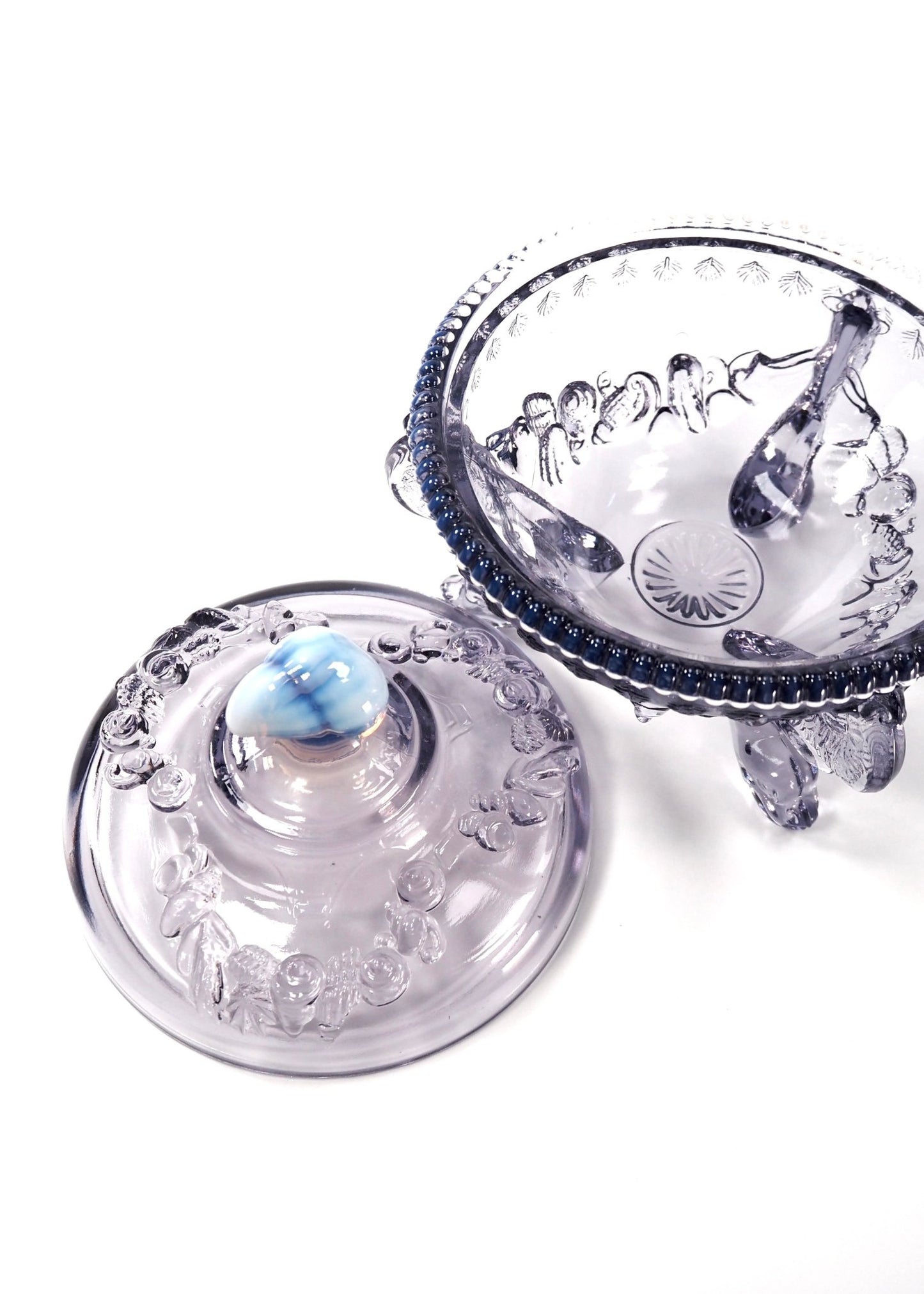 Westmoreland Purple Opalescent Argonaut Nautilus Covered Candy Dish - Georgie's NYC - Decorative Bowls