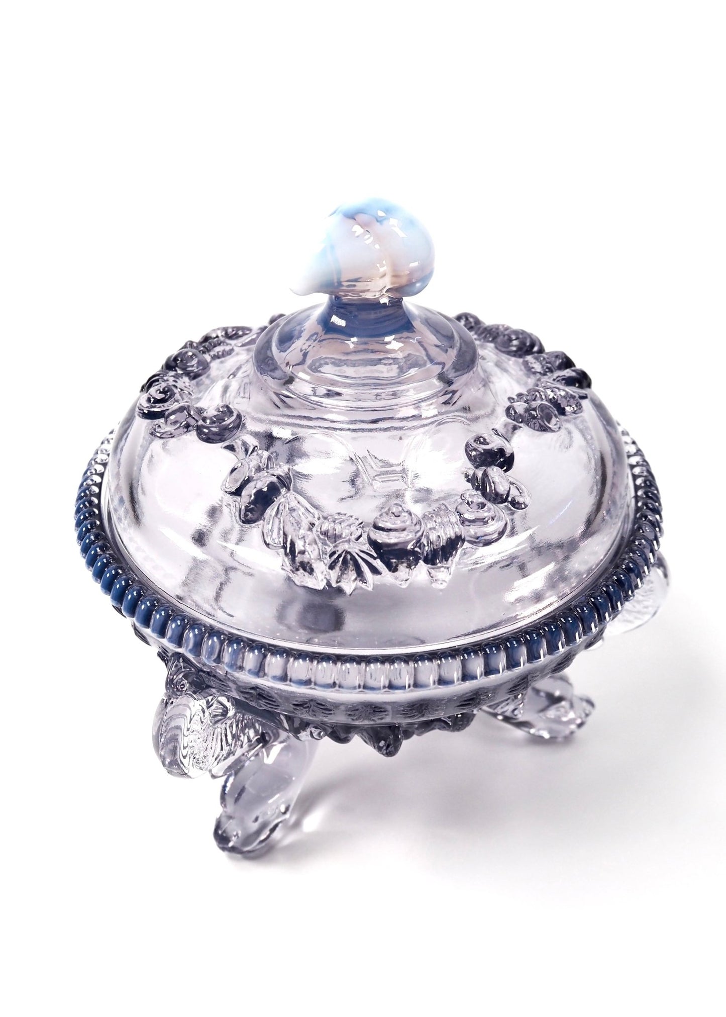 Westmoreland Purple Opalescent Argonaut Nautilus Covered Candy Dish - Georgie's NYC - Decorative Bowls