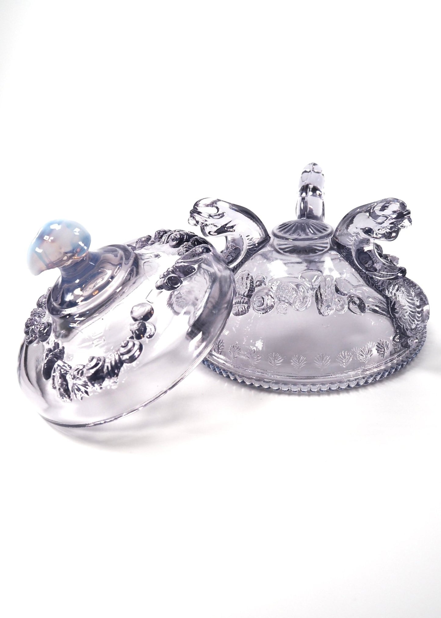Westmoreland Purple Opalescent Argonaut Nautilus Covered Candy Dish - Georgie's NYC - Decorative Bowls