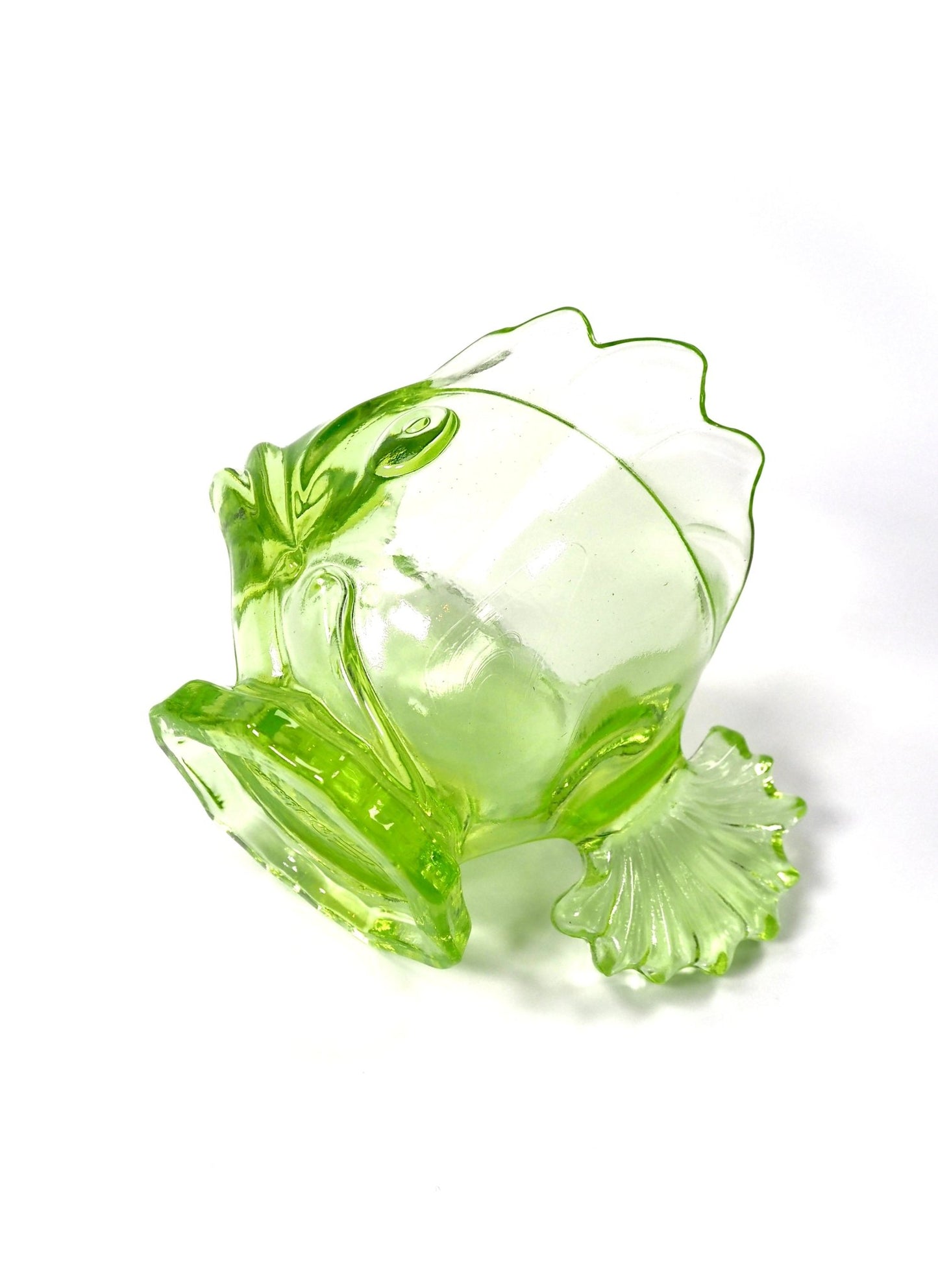 Wilkerson Green Fish Uranium Glass Creamer Bowl - Georgie's NYC - Sugar Bowls & Creamers