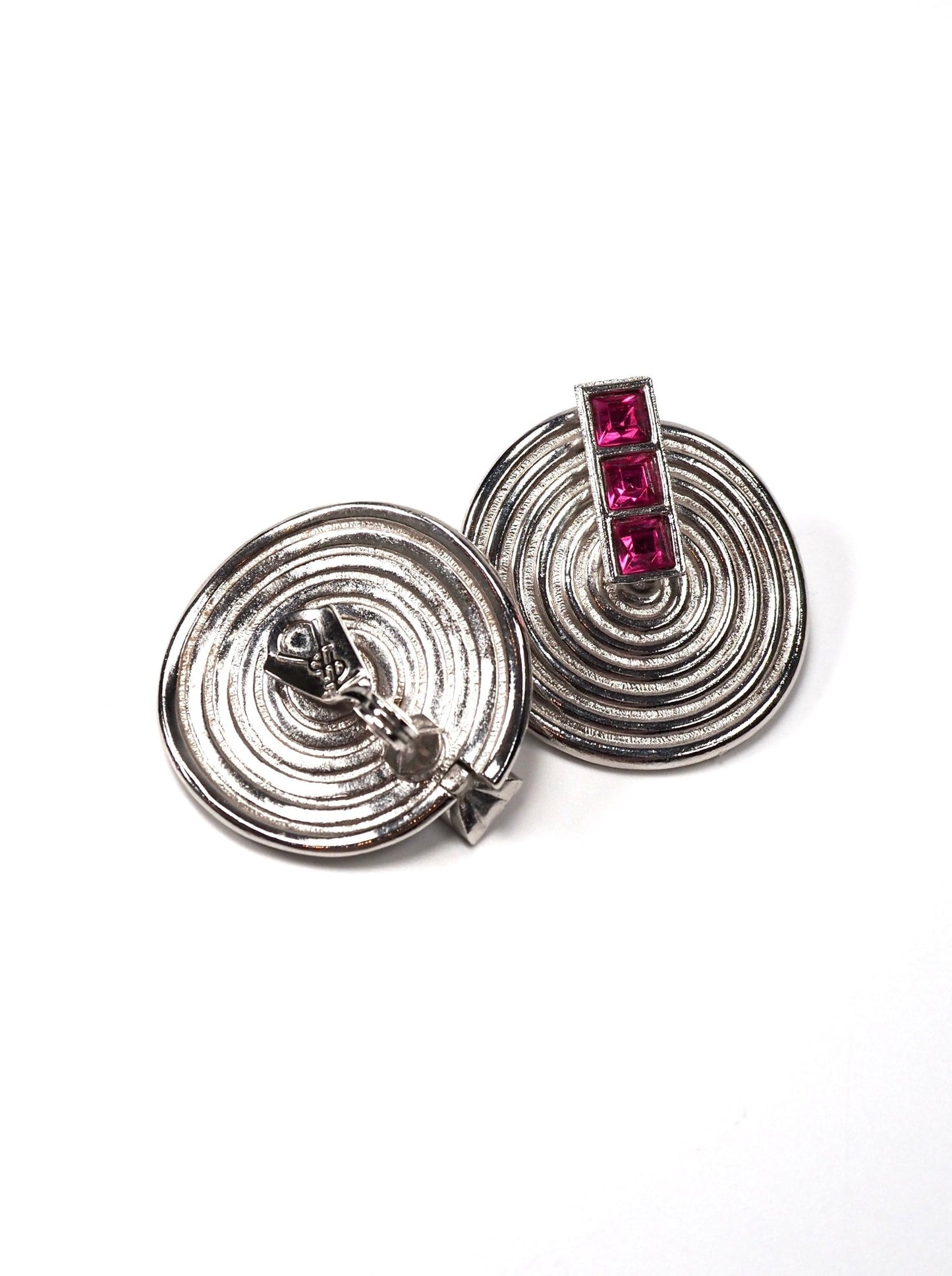 Yves Saint Laurent Disc Rhinestone Earrings - Georgie's NYC - Earrings
