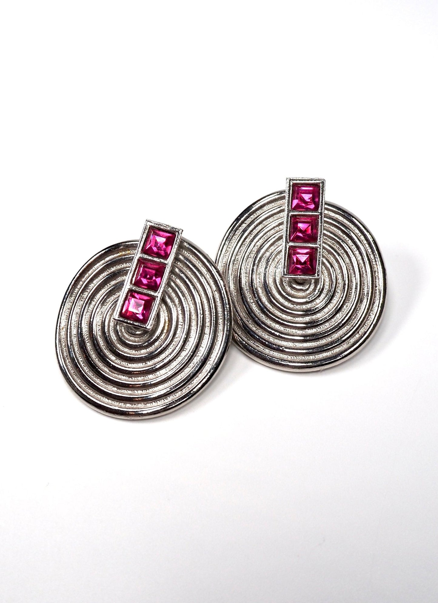 Yves Saint Laurent Disc Rhinestone Earrings - Georgie's NYC - Earrings