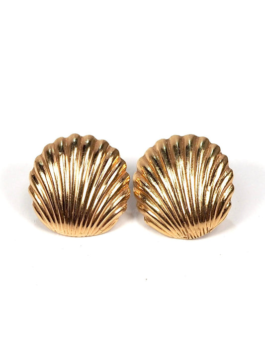 14K Gold Scallop Seashell Earrings - Georgie's NYC - Earrings