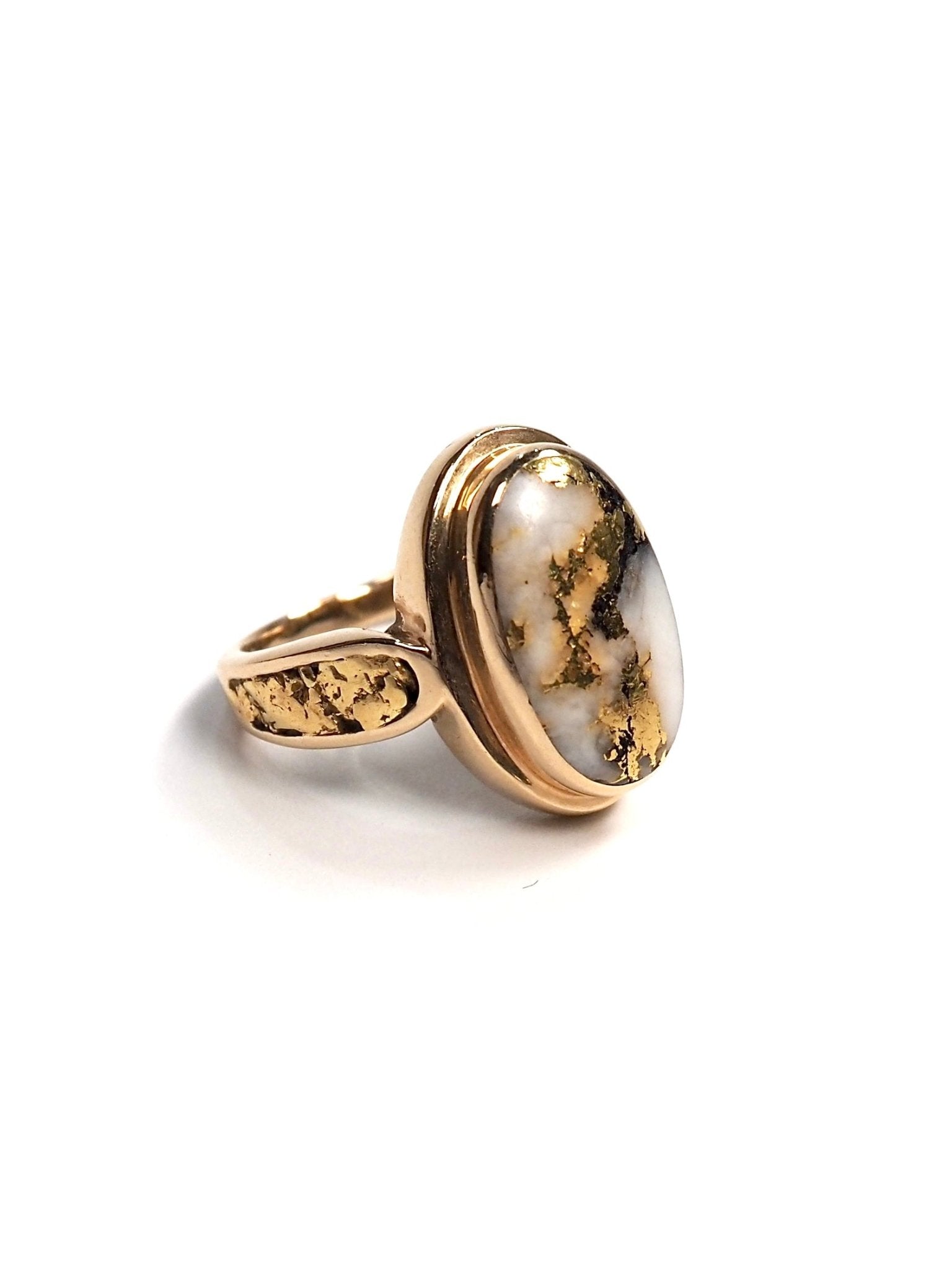 14K Oval Natural Gold in Quartz Ring - Georgie's NYC - Rings