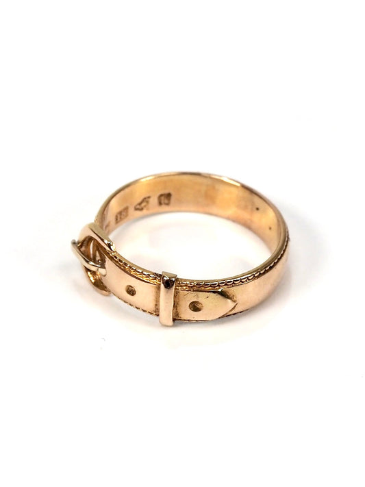 1880s Victorian 18K Yellow Gold Buckle Ring - Georgie's NYC - Rings