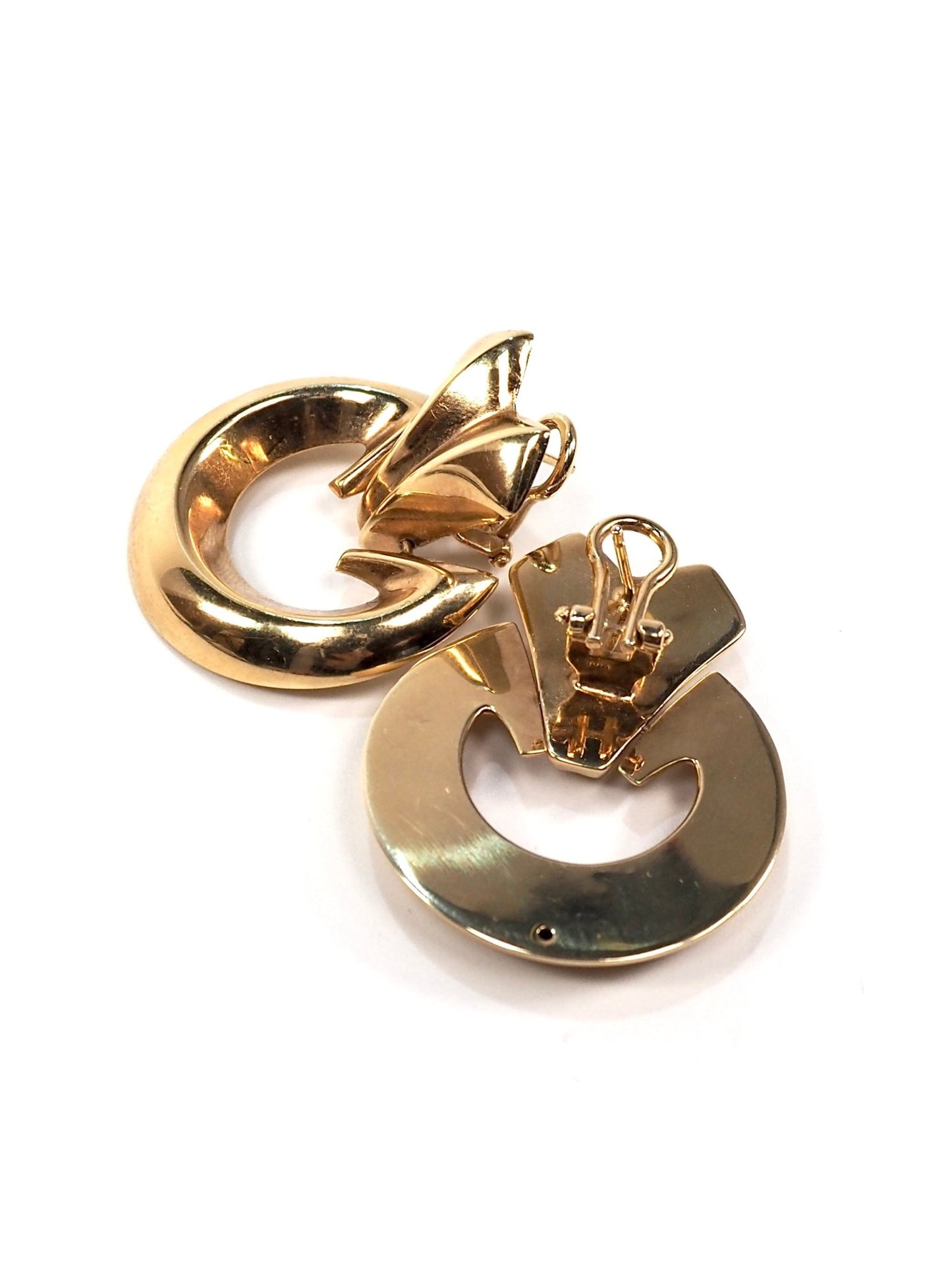 1960s Italian 14K Gold Door Knocker Hoop Earrings - Georgie's NYC - Earrings