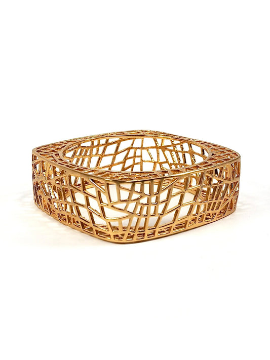 3D Gold Lattice Webbed Bangle Bracelet - Georgie's NYC - Bracelets