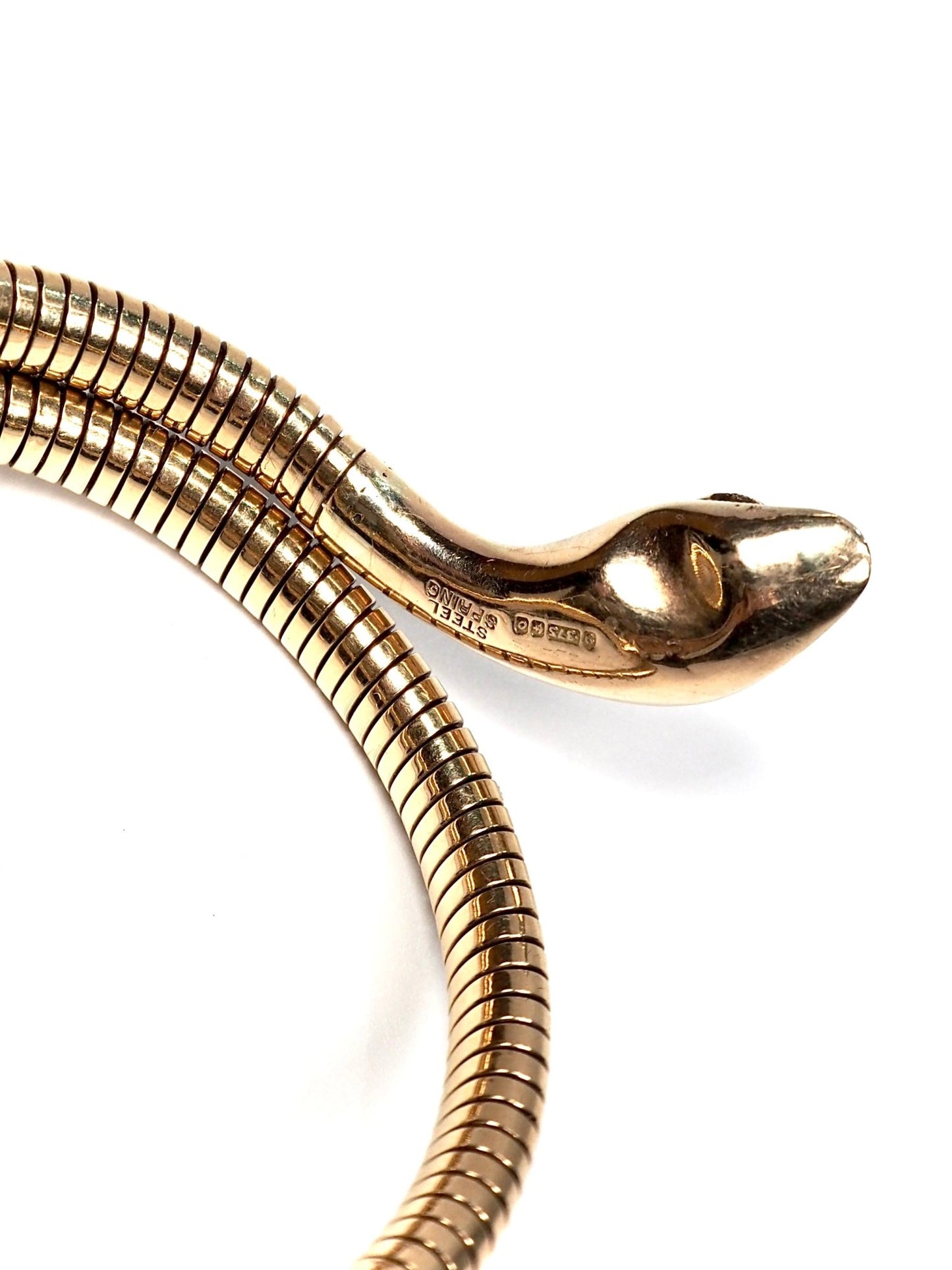 9K Gold Ruby Eyed Snake Coil Bracelet - Georgie's NYC - Bracelets