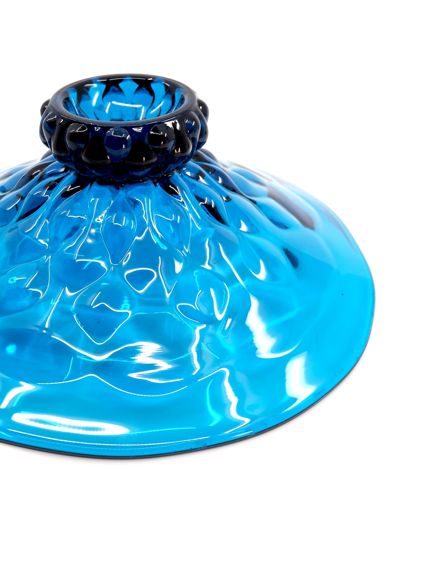 Viking Glass Bluenique Epic Sculpted Foot Low Bowl