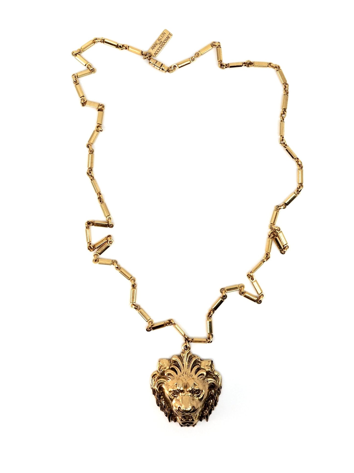 Anne Klein for Accessocraft Gold Lion Charm Long Chain Necklace - Georgie's NYC - Necklaces