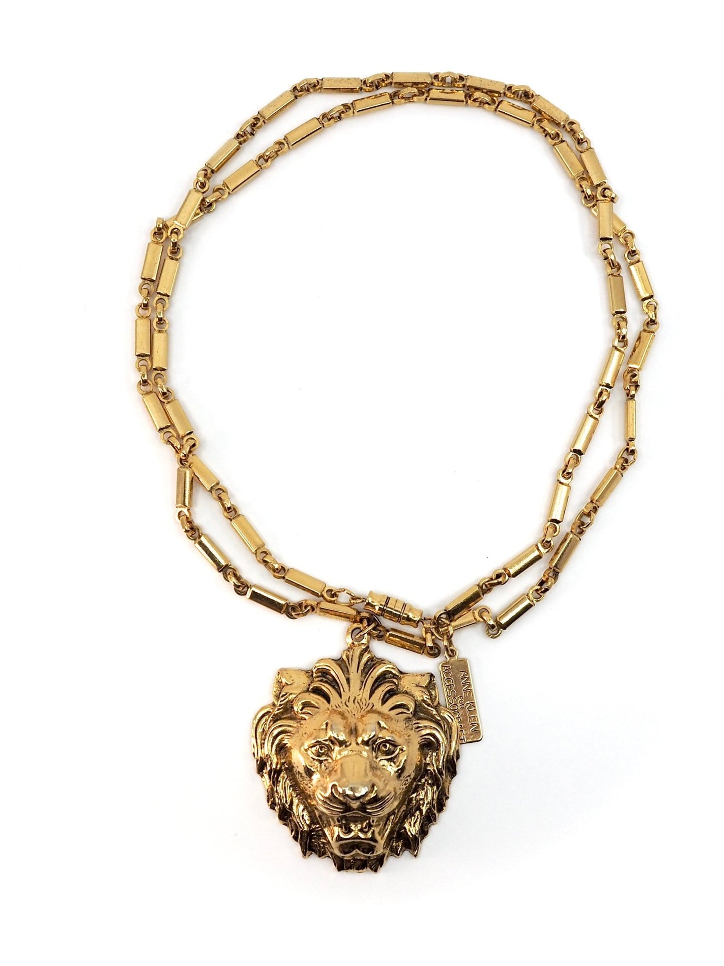 Anne Klein for Accessocraft Gold Lion Charm Long Chain Necklace - Georgie's NYC - Necklaces
