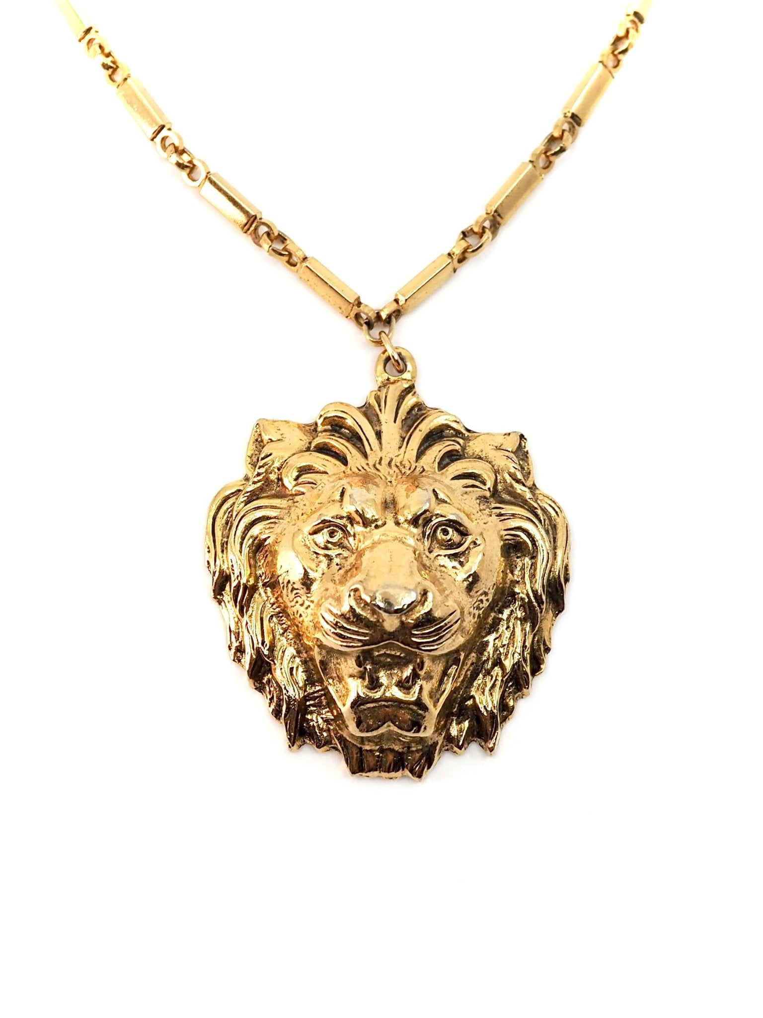 Anne Klein for Accessocraft Gold Lion Charm Long Chain Necklace - Georgie's NYC - Necklaces