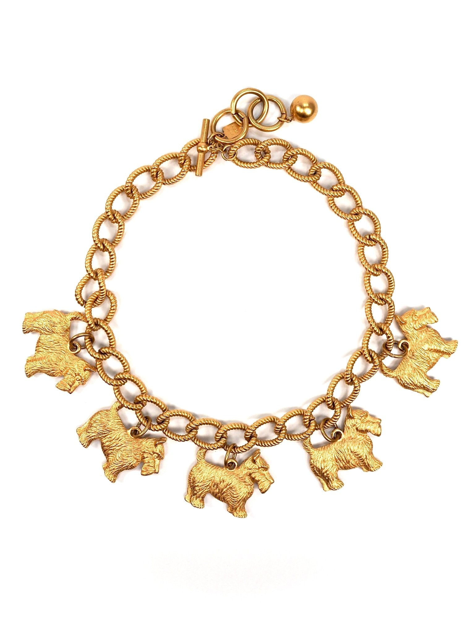 Anne Klein Gold Scottie Charm Chunky Necklace - Georgie's NYC - Necklaces