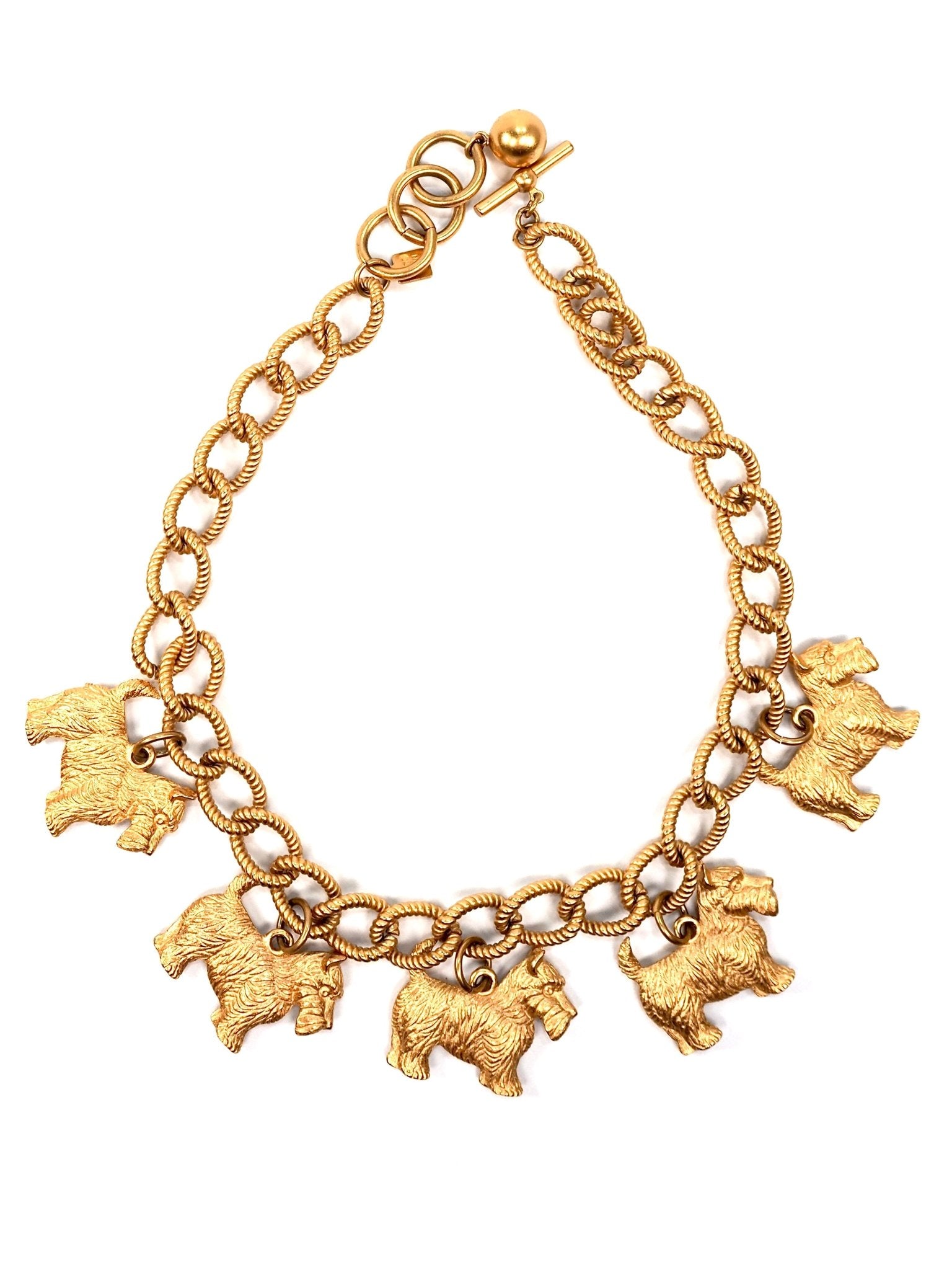 Anne Klein Gold Scottie Charm Chunky Necklace - Georgie's NYC - Necklaces