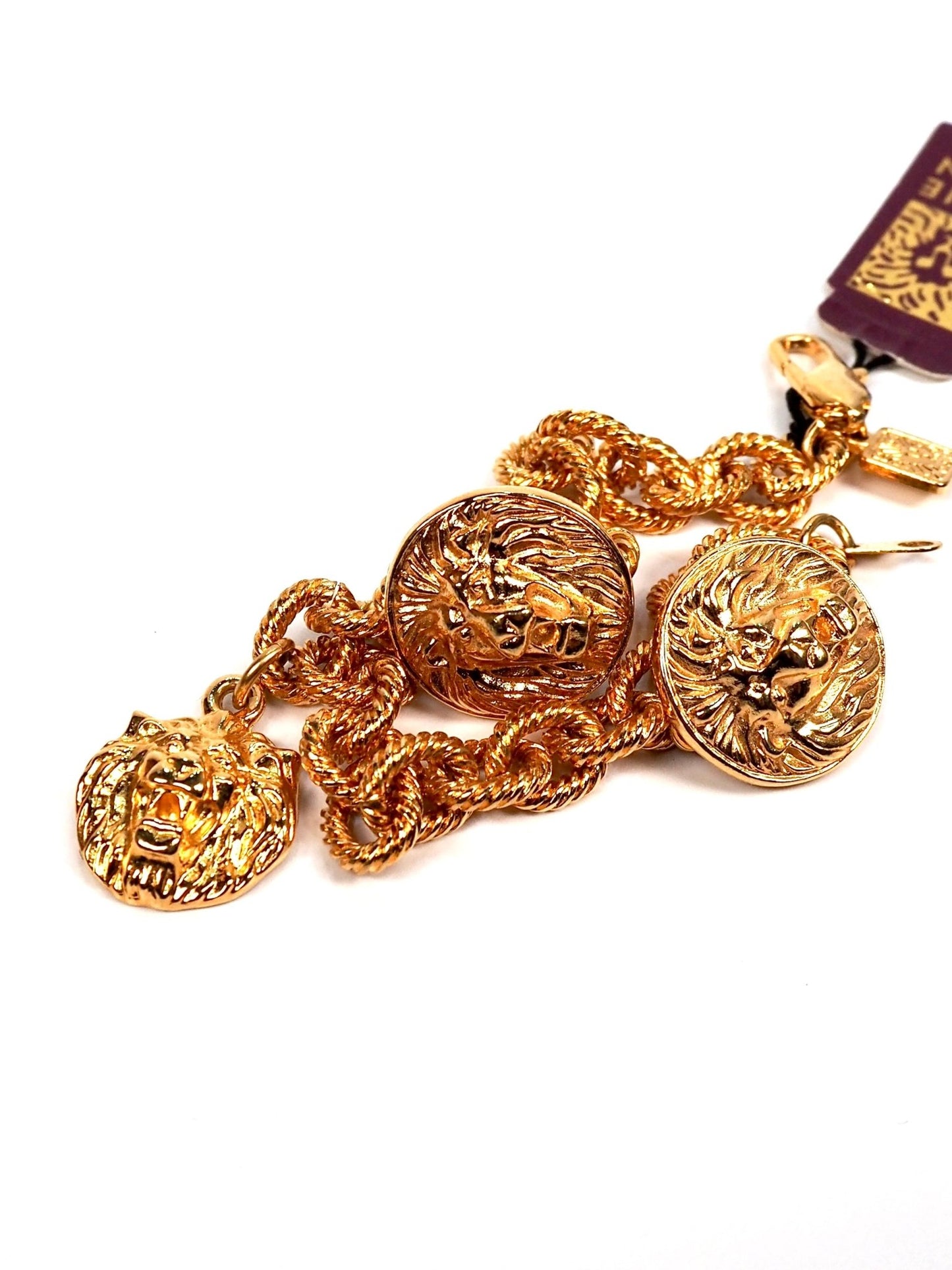 Anne Klein Vintage Gold Lion Medallion Bracelet and Earrings Set - Georgie's NYC - Bracelets