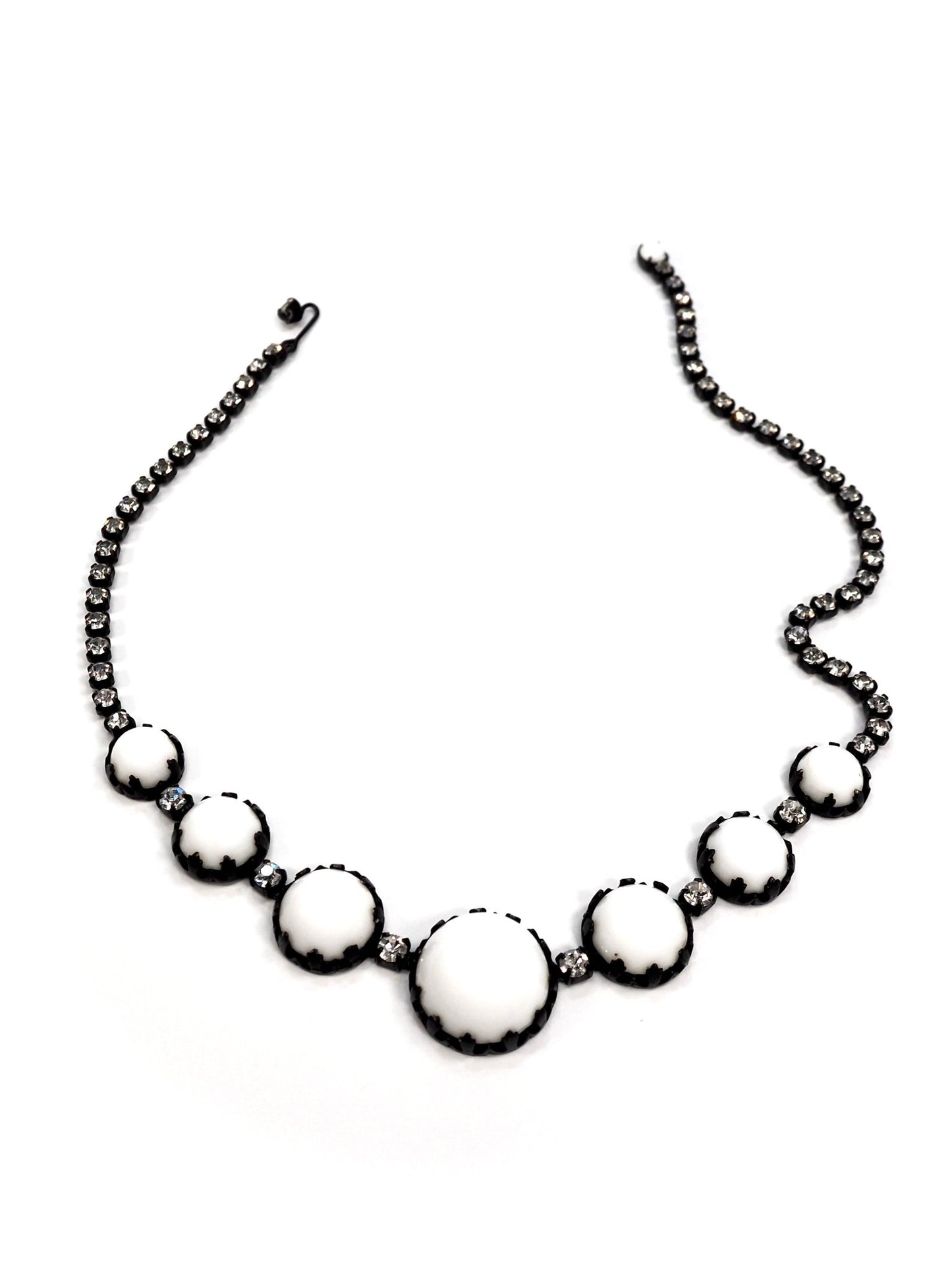 Black and White Jeweled Choker Necklace - Georgie's NYC - Necklaces