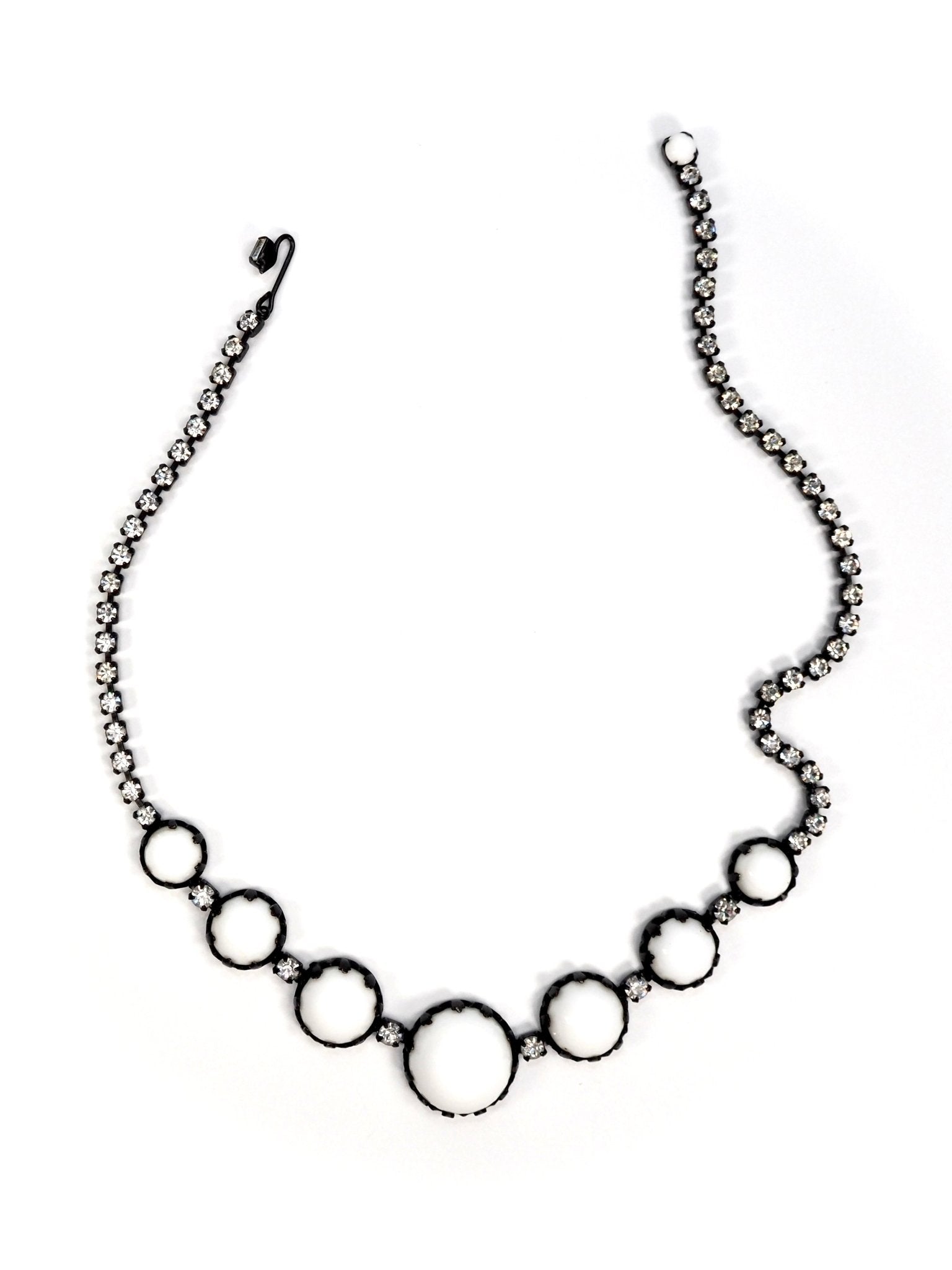 Black and White Jeweled Choker Necklace - Georgie's NYC - Necklaces