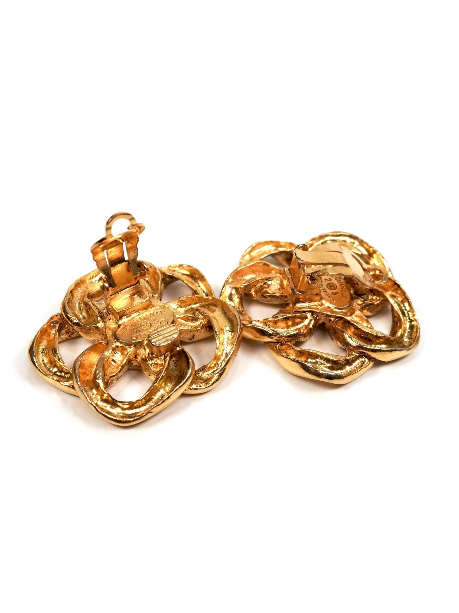 Chanel Gold Chain Link CC Oversized Earrings - Georgie's NYC - Earrings