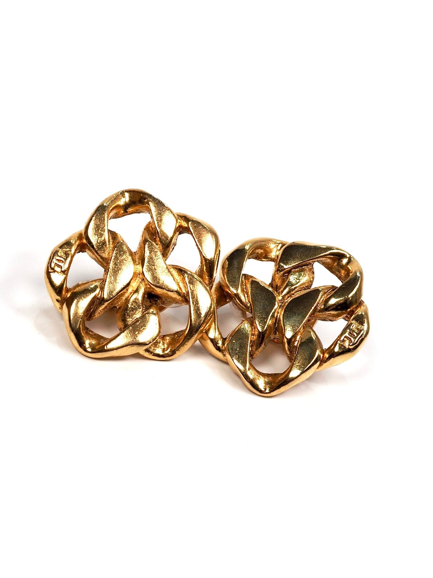 Chanel Gold Chain Link CC Oversized Earrings - Georgie's NYC - Earrings