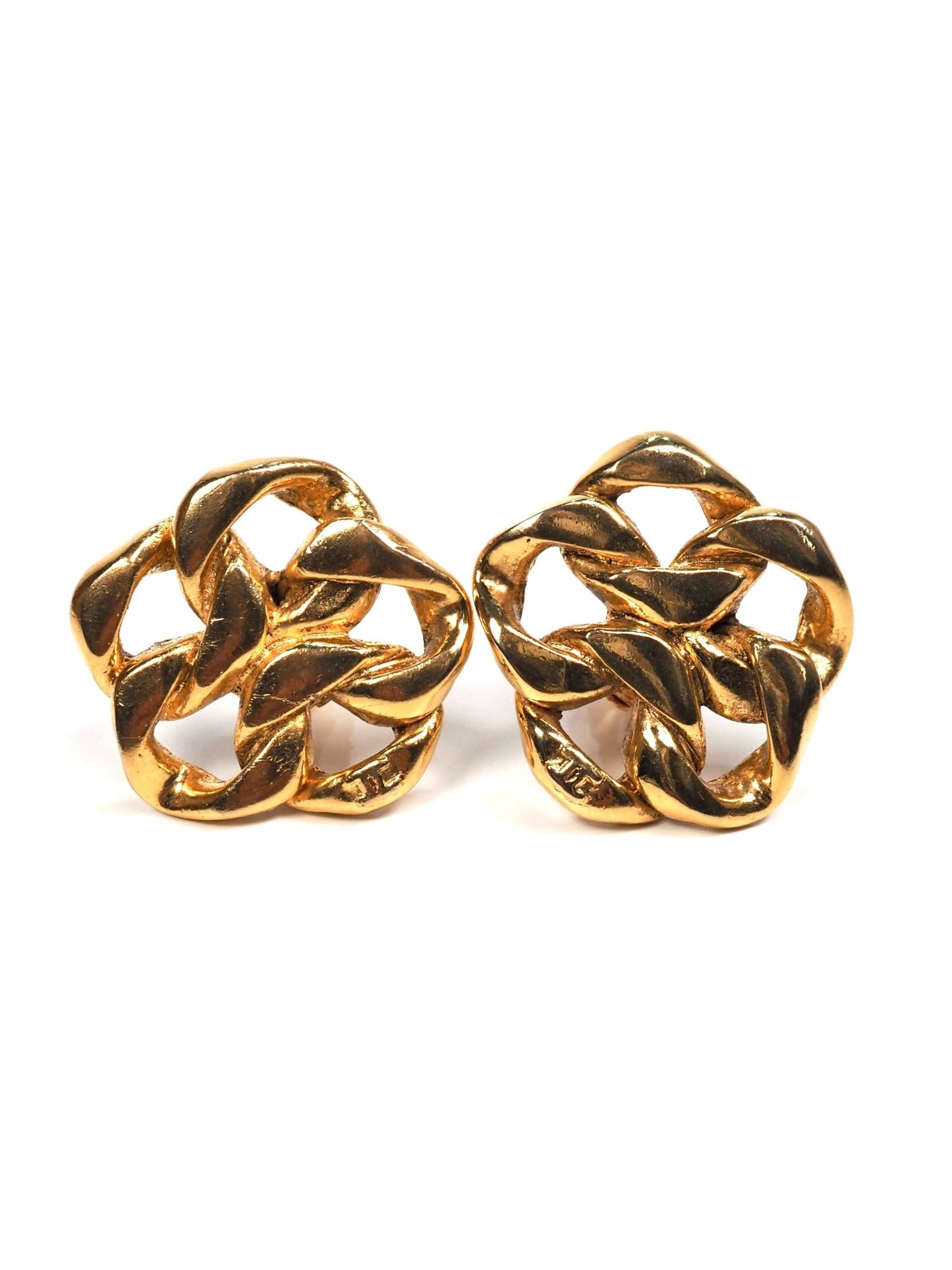 Chanel Gold Chain Link CC Oversized Earrings - Georgie's NYC - Earrings