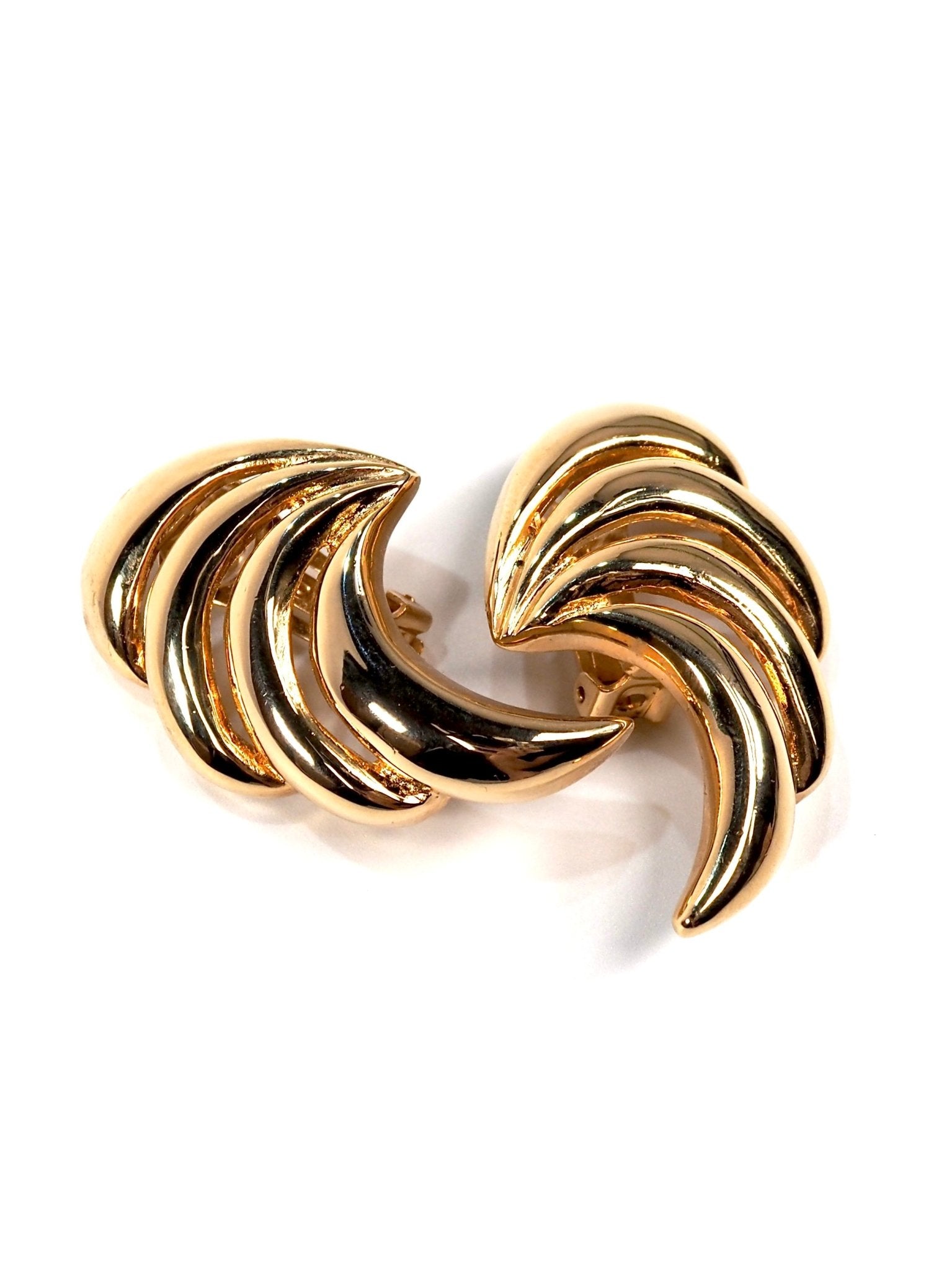 Courrèges Gold Oversized Fan Earrings - Georgie's NYC - Earrings