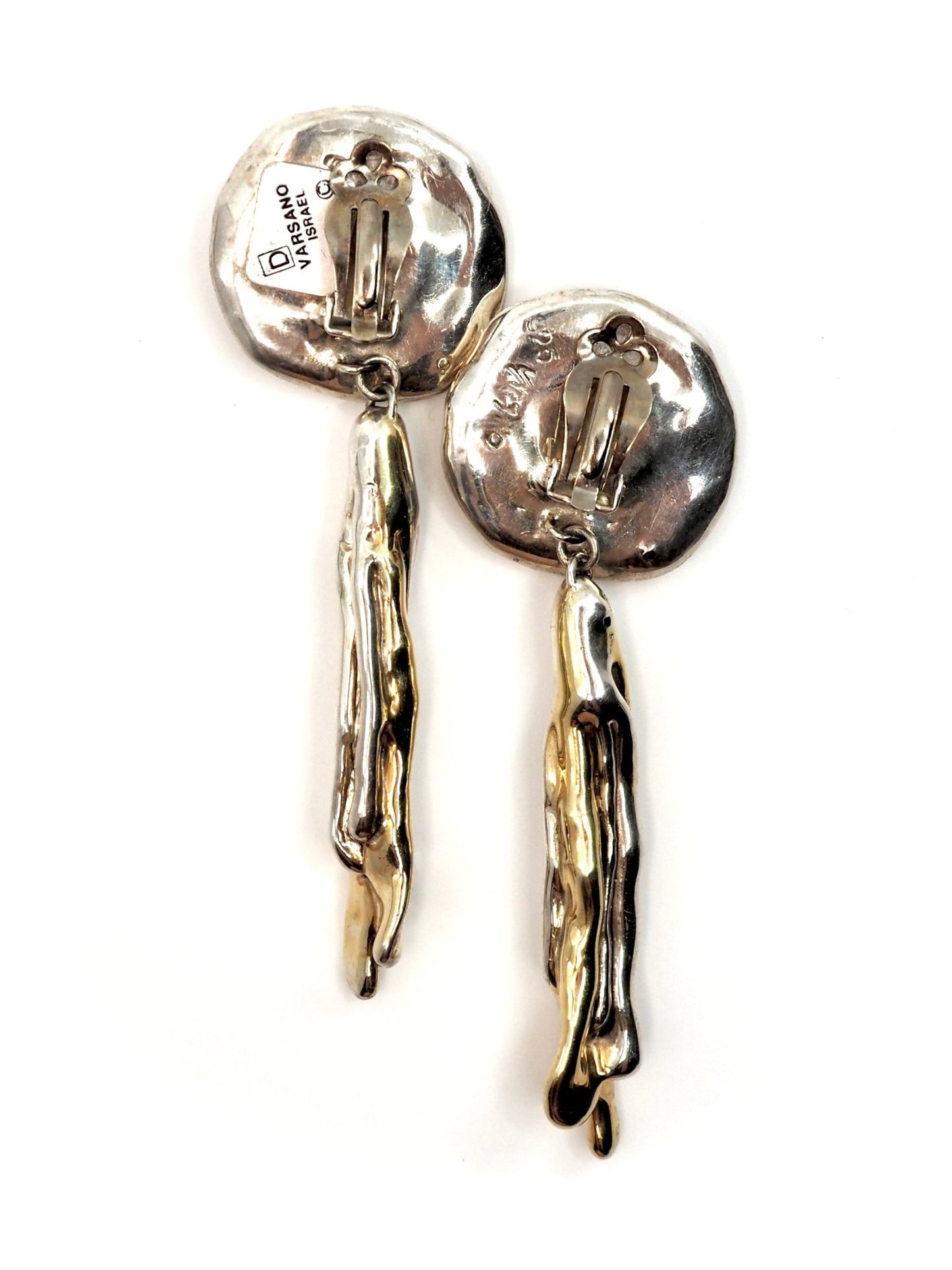David Varsano Sterling Silver and Gold Vermeil Sculptural Clip Earrings - Georgie's NYC - Earrings