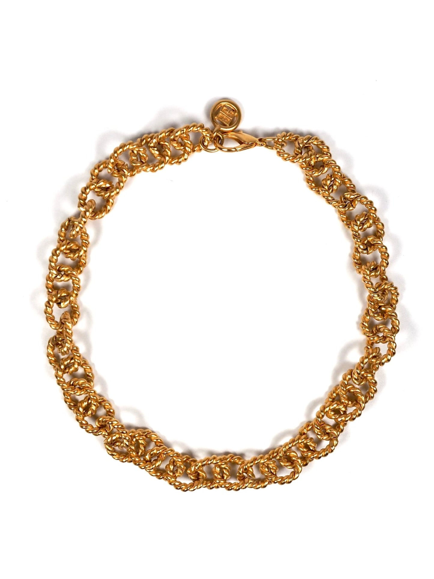 Givenchy Textured Gold Chain Link Choker Necklace - Georgie's NYC - Necklaces